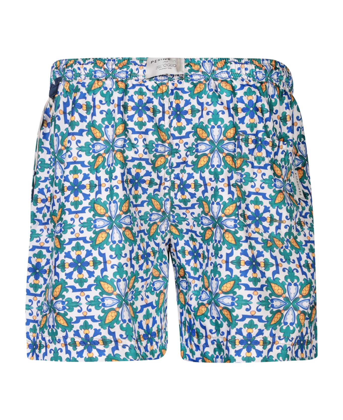 Peninsula Swimwear Floral Print Blue Boxer Swim Shorts - Blue
