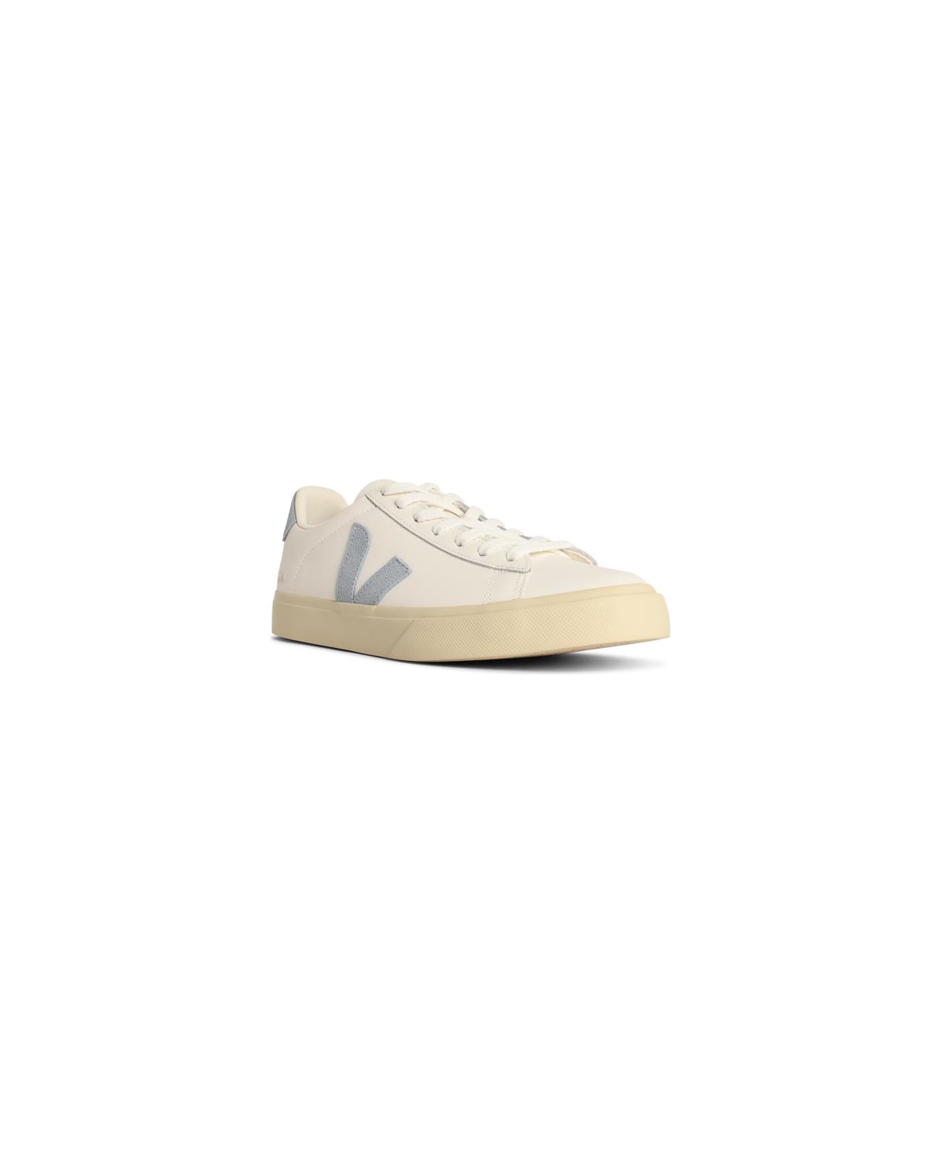 Veja 'campo' White And Light Blue Leather Sneakers - White