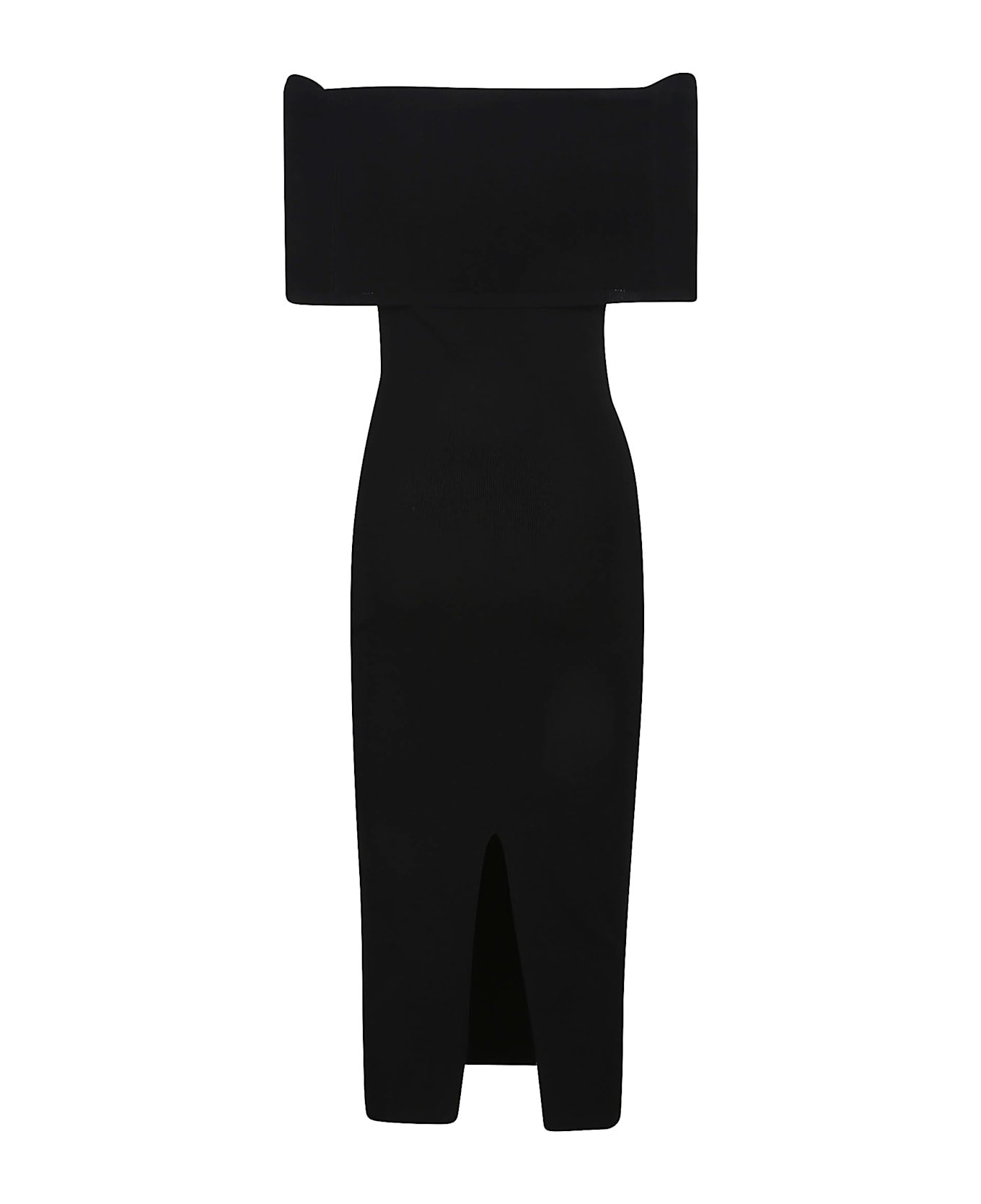 Michael Kors Viscos Fold Over Midi Dress - Black