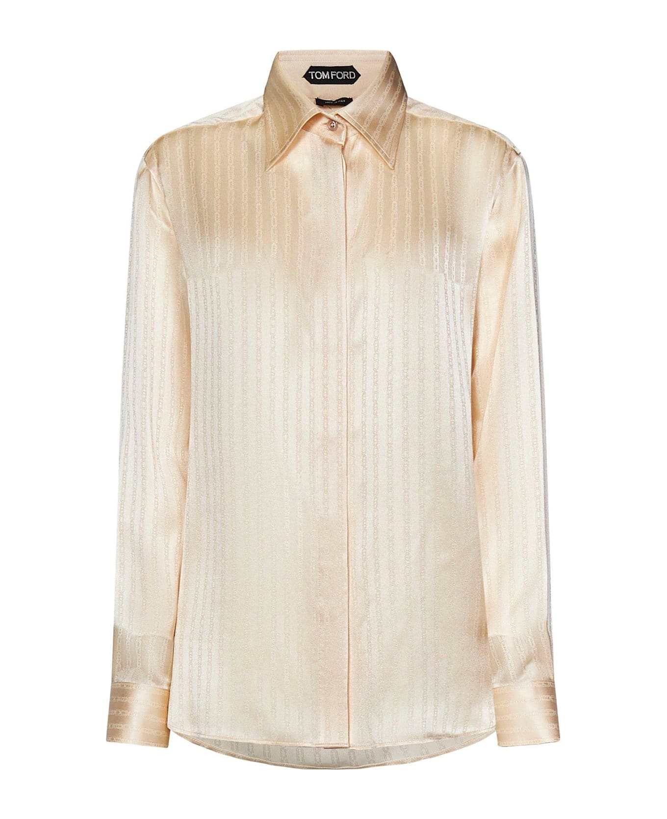 Tom Ford Whitney Striped Fluid Shirt - Beige