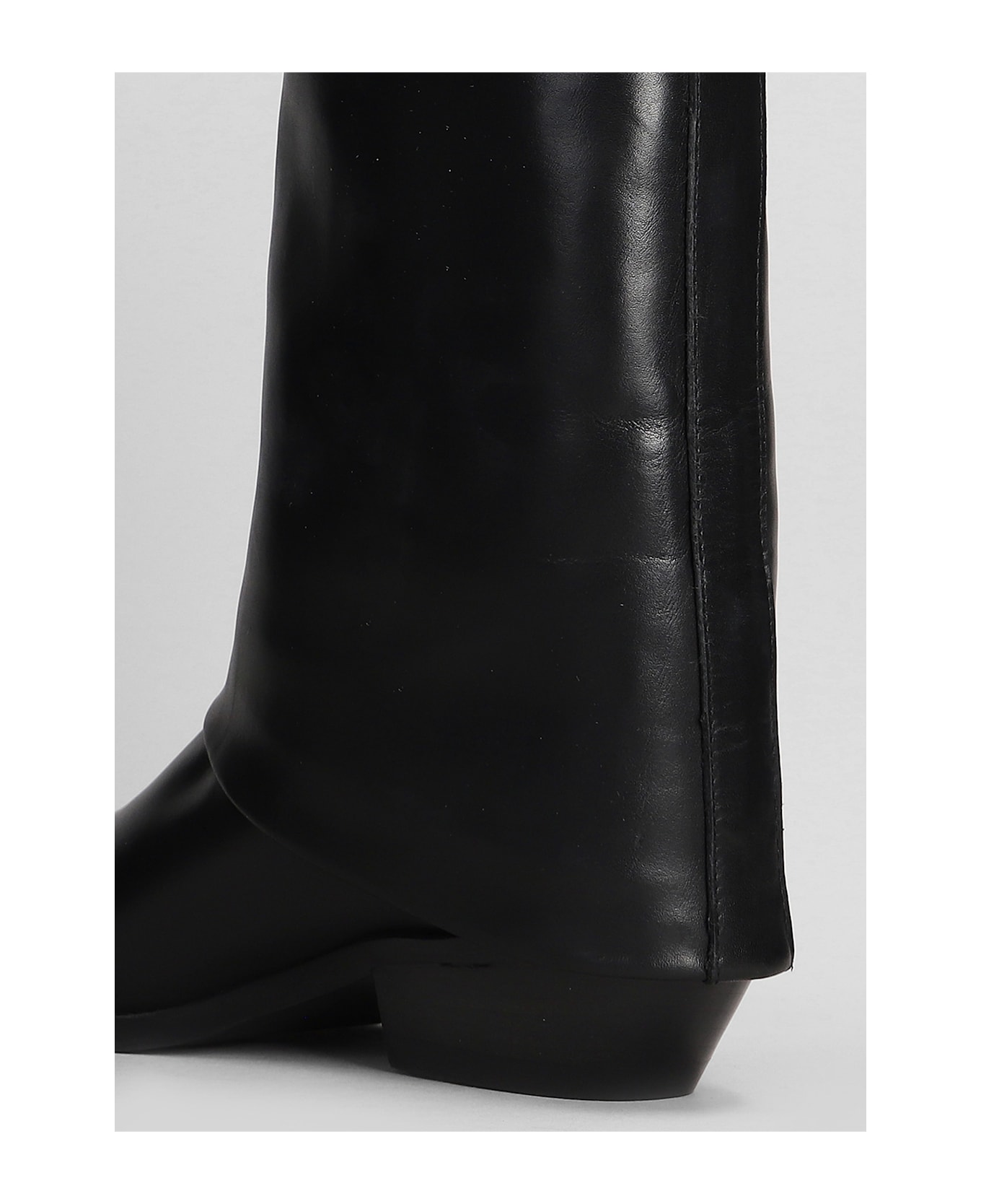 Julie Dee Texan Ankle Boots In Black Leather - black