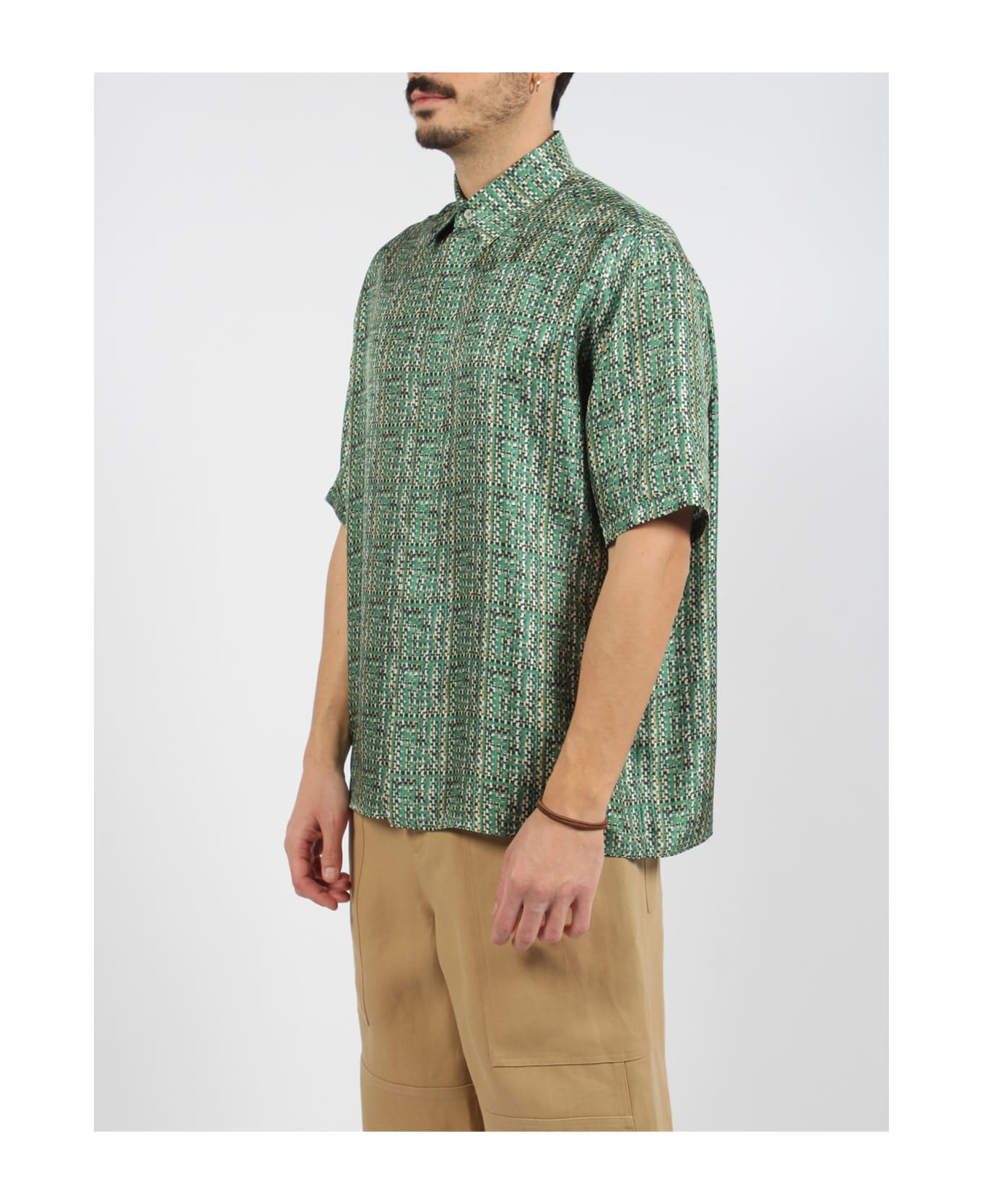 Fendi Ff Silk Shirt - Green