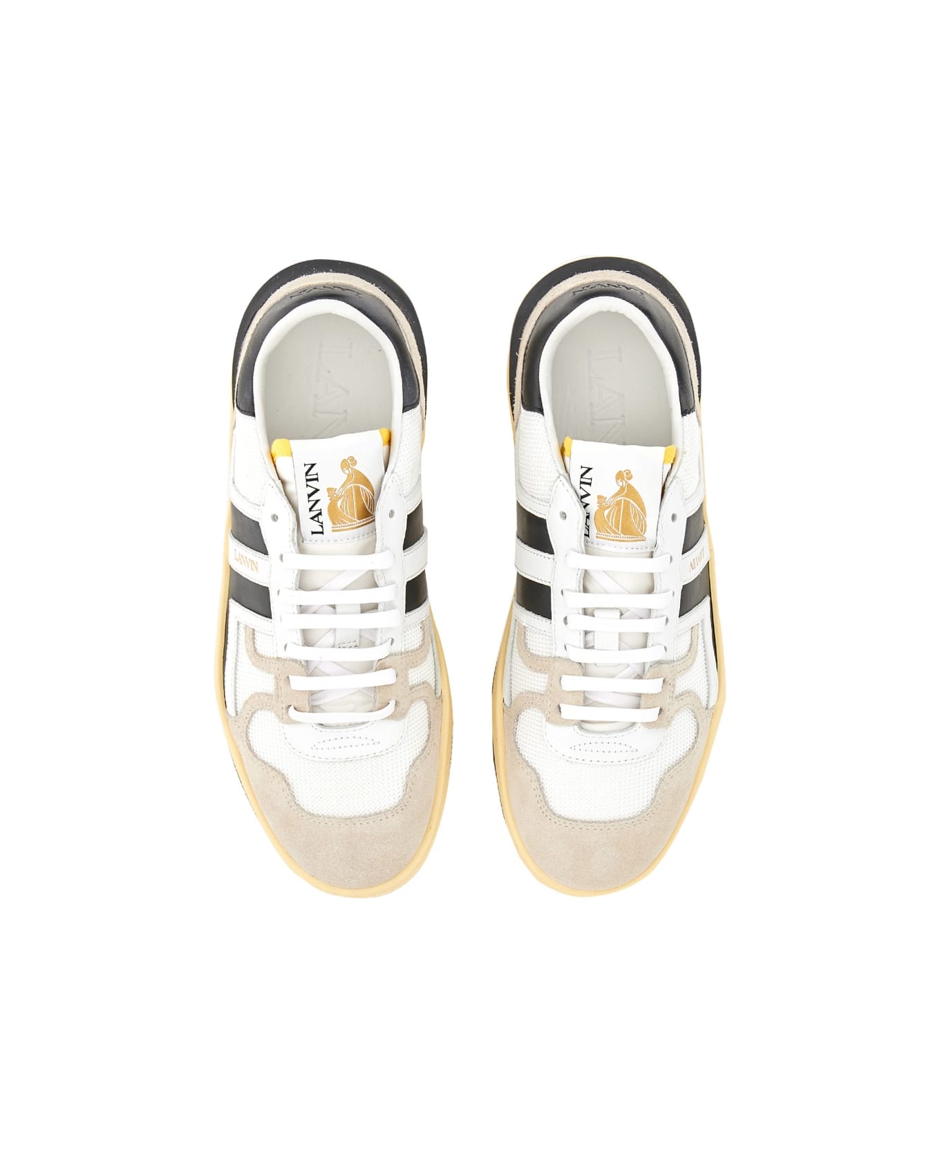 Lanvin Mesh, Suede And Nappa Leather Sneaker - WHITE