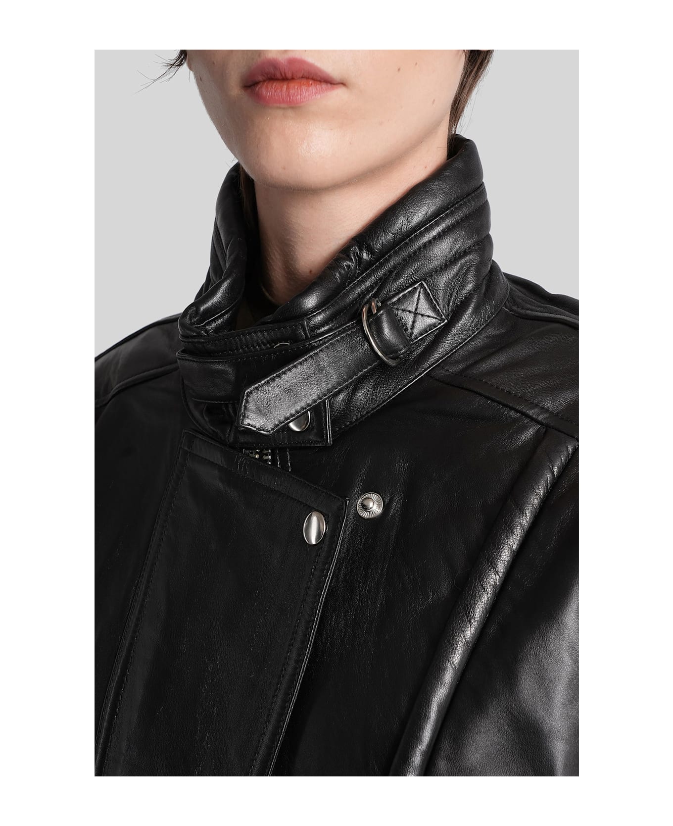 Isabel Marant Carole Leather Jacket In Black Leather - black