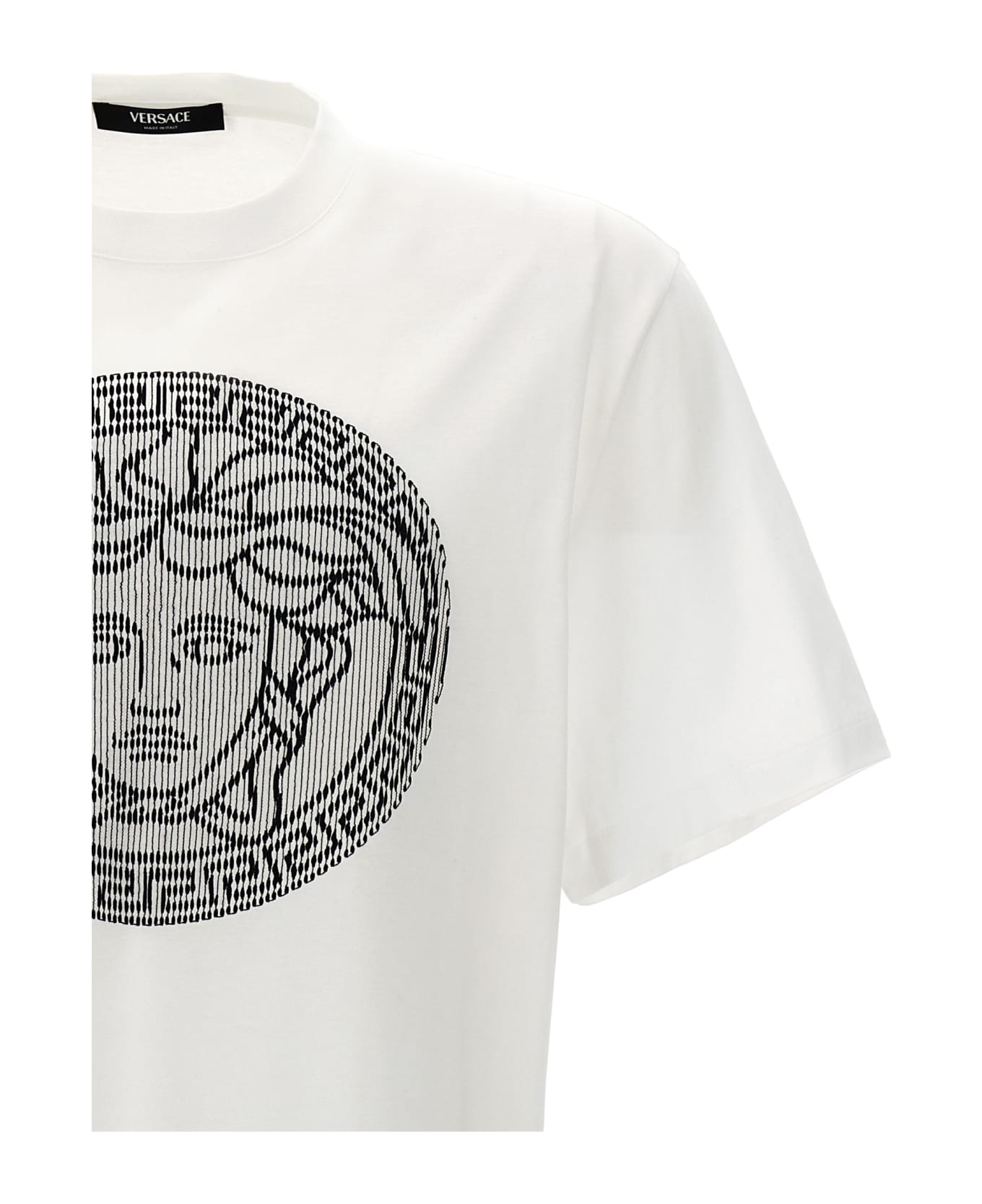 Versace Logo Embroidery T-shirt - White/Black