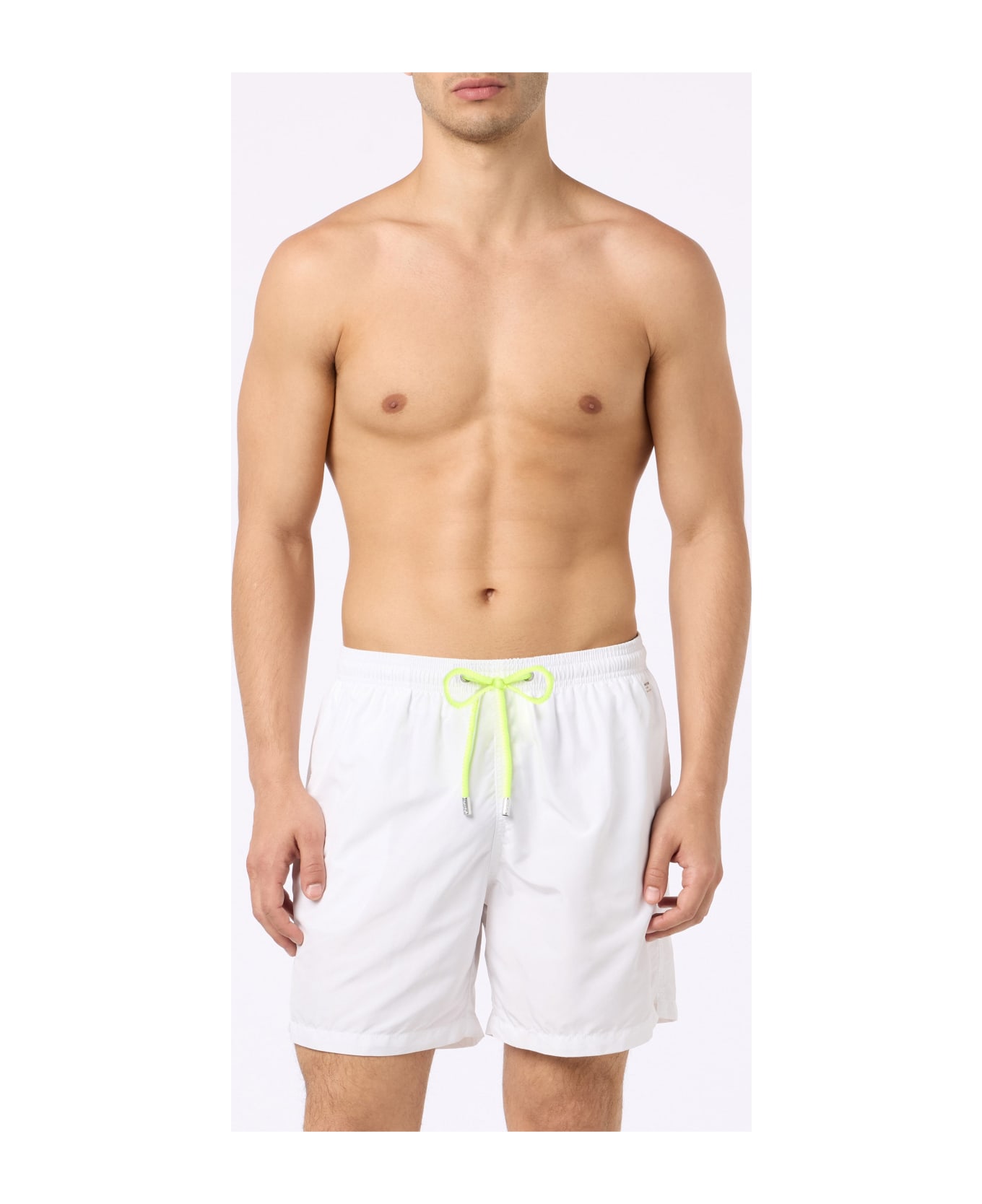 MC2 Saint Barth Man Lightweight Fabric White Swim Shorts Lighting Pantone | Pantone® Special Edition - WHITE