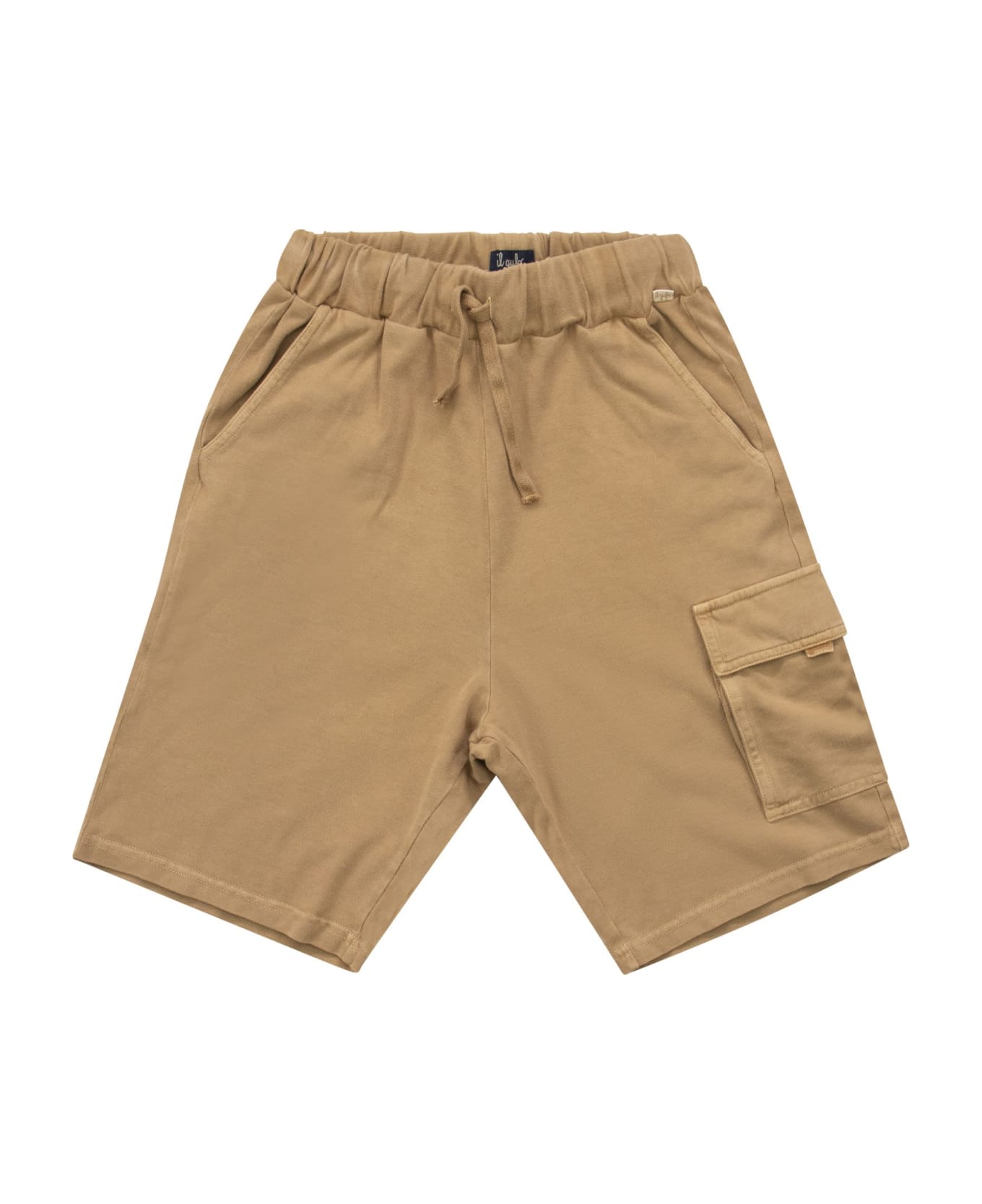 Il Gufo Jersey Cargo Shorts - Bran