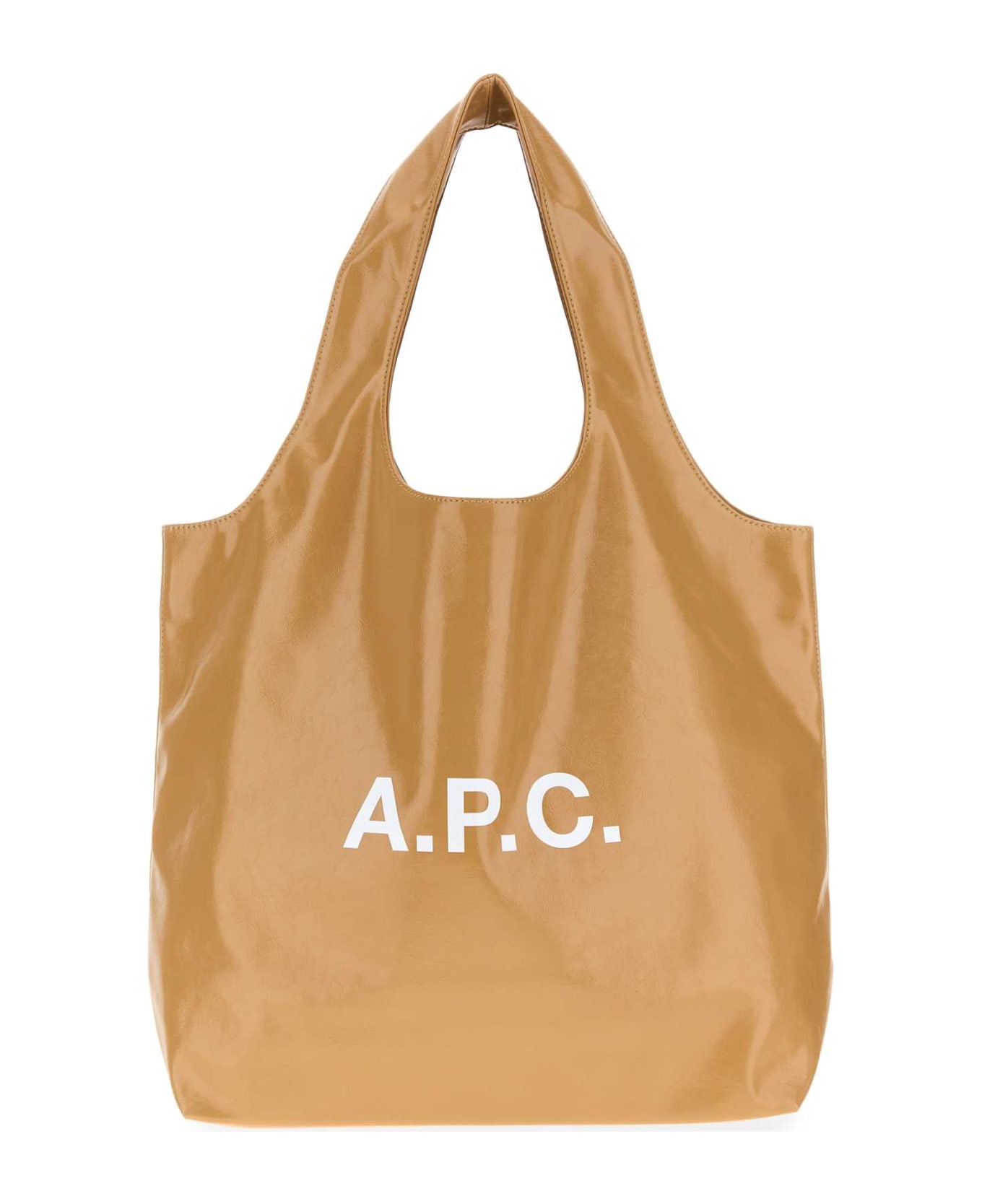 A.P.C. Beige Synthetic Leather Ninon Shopping Bag - CAMEL