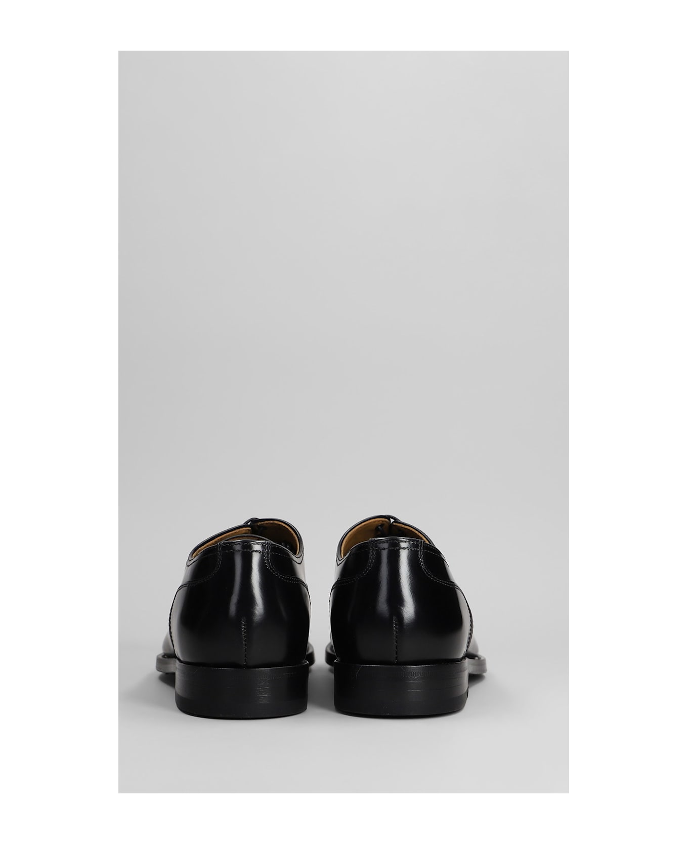 Green George Lace Up Shoes In Black Leather - black