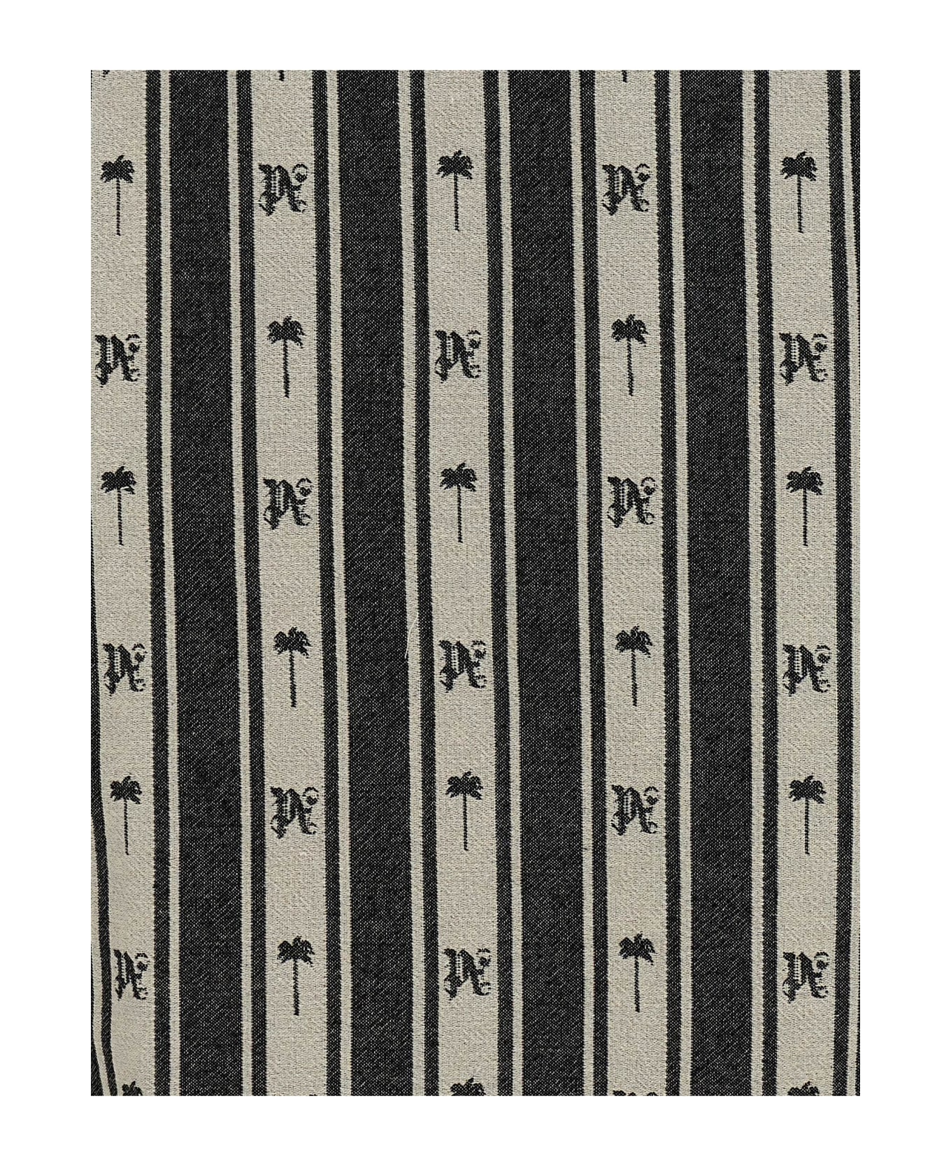 Palm Angels 'metal Frame Stripes' Overshirt - White/Black