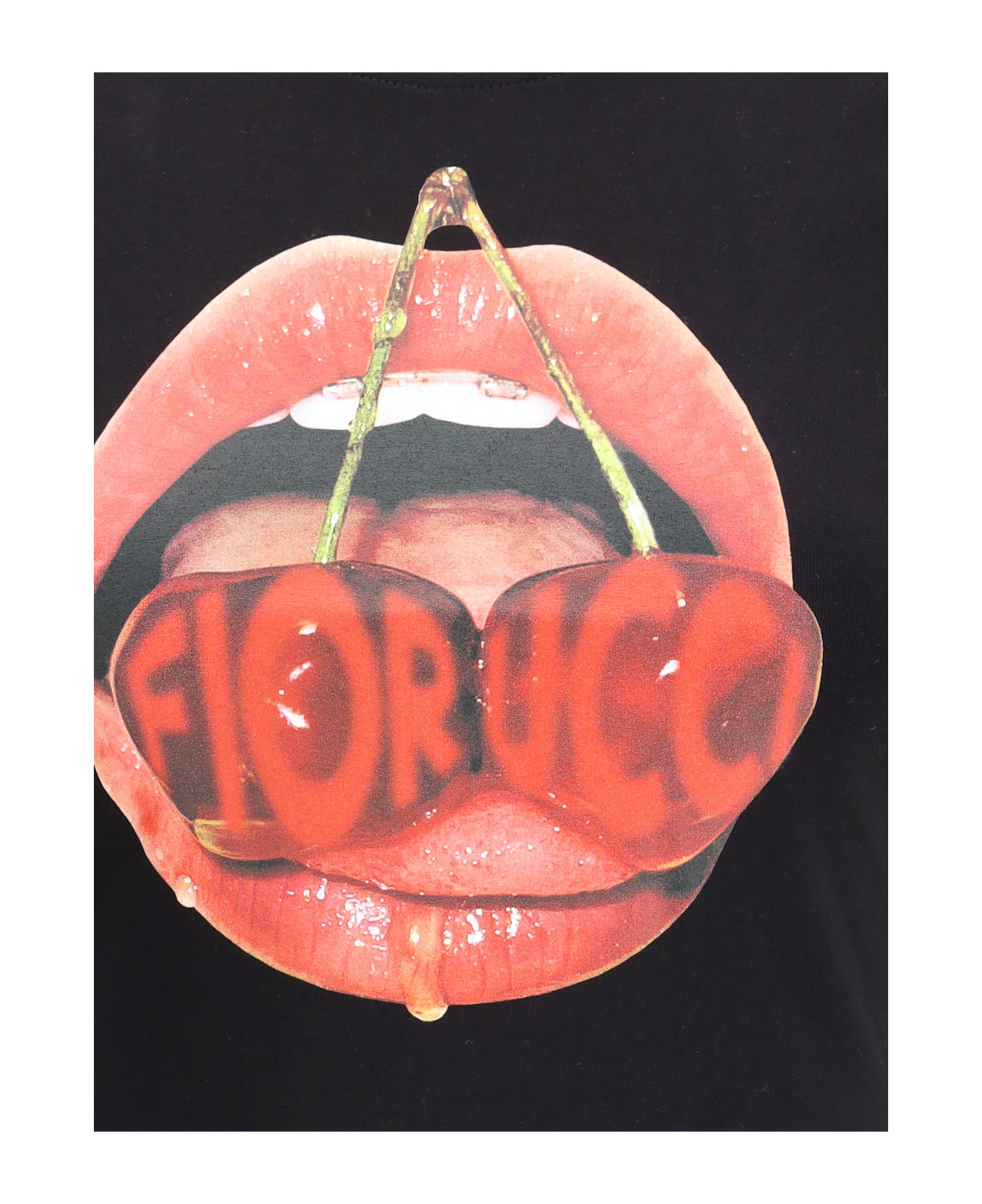 Fiorucci Cherry Mouth Graphic Crop T-shirt