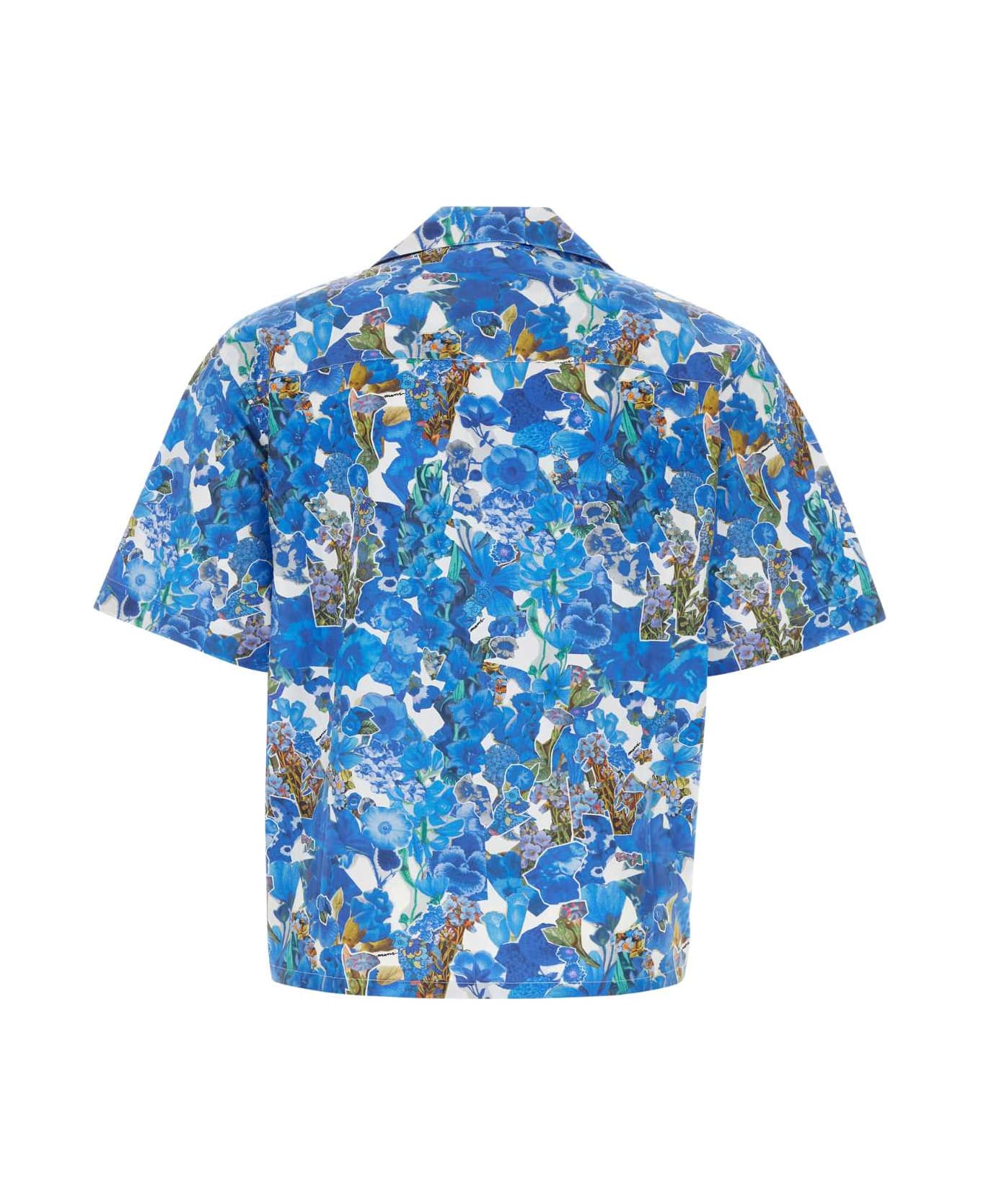 Marni Printed Poplin Shirt - COBALT