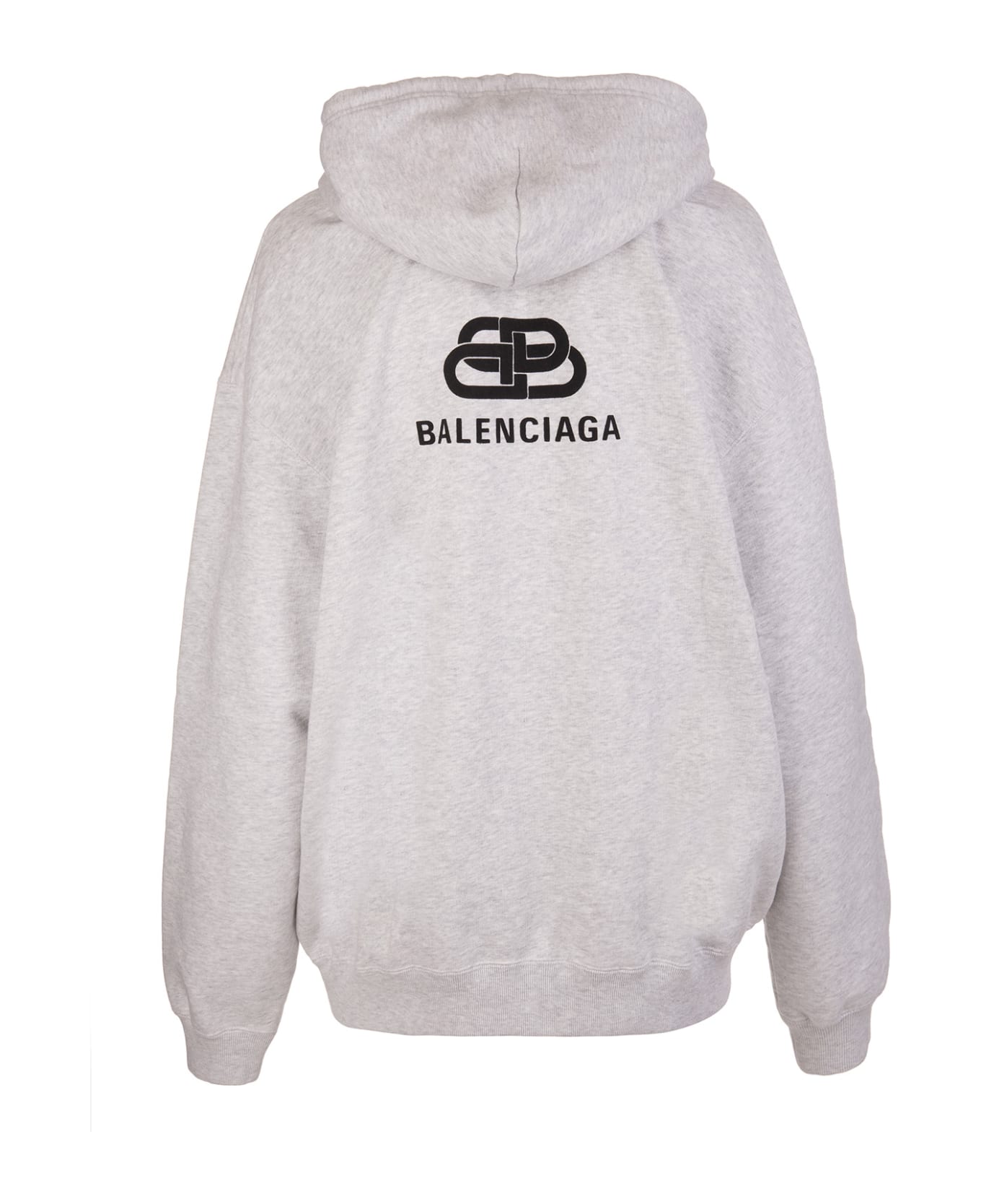 Balenciaga Light Grey Hoodie With Back Logo - Grigio