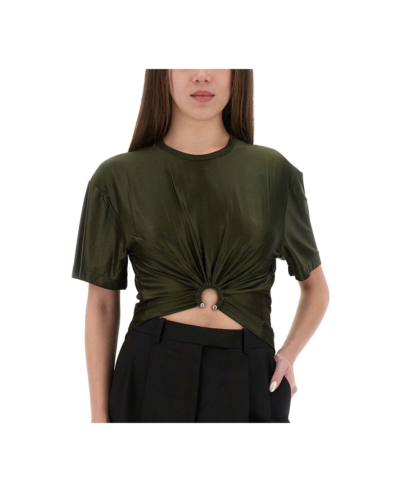 Paco Rabanne Cropped T-shirt - GREEN
