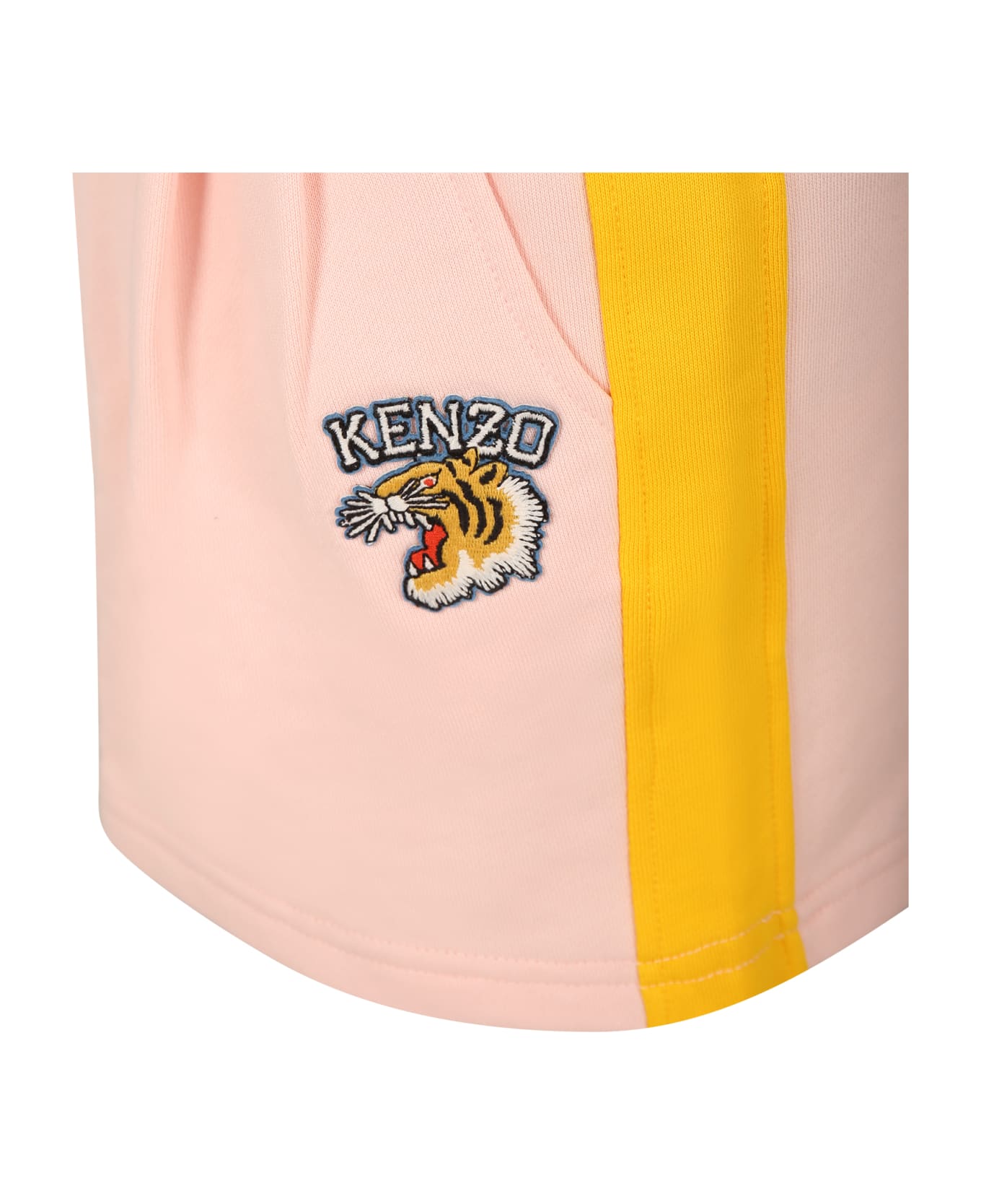 Kenzo Kids Pink Skirt For Girl With Logo - Pink