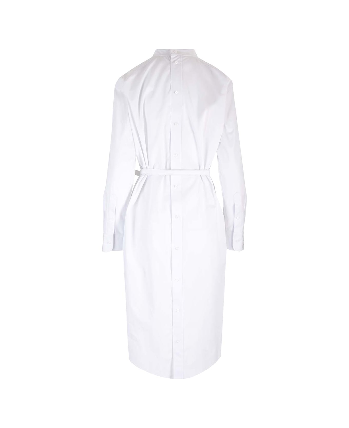 Fendi White Cotton Polystyrene Midi Dress - Barley