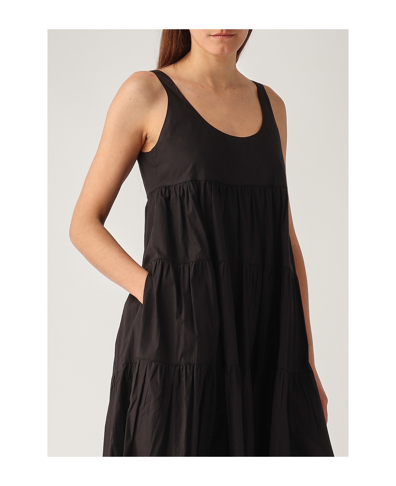 Michael Kors V Neck Tier Dress Dress - NERO