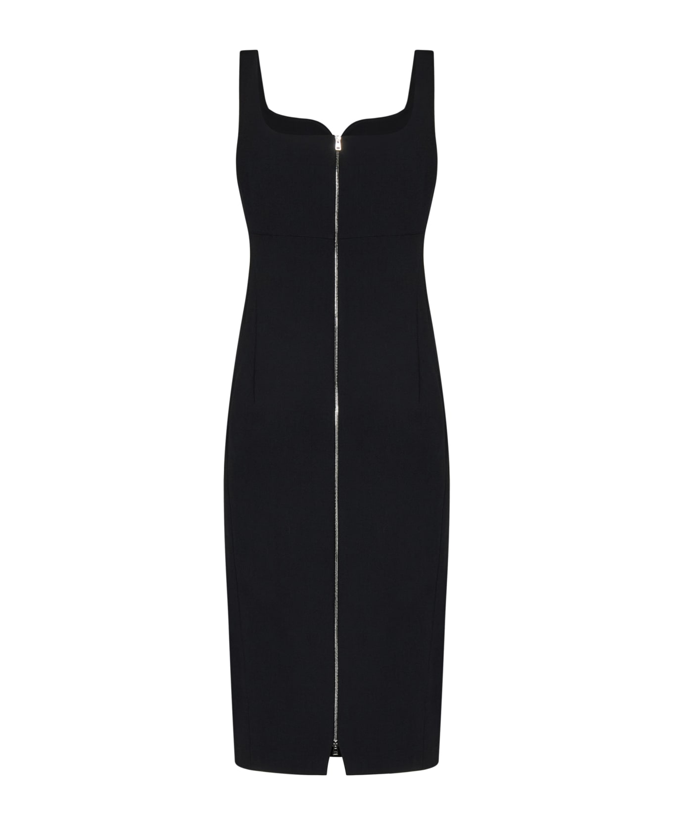 Victoria Beckham Sleeveless Fitted T-shirt Dress Midi Dress - Black ワンピース＆ドレス