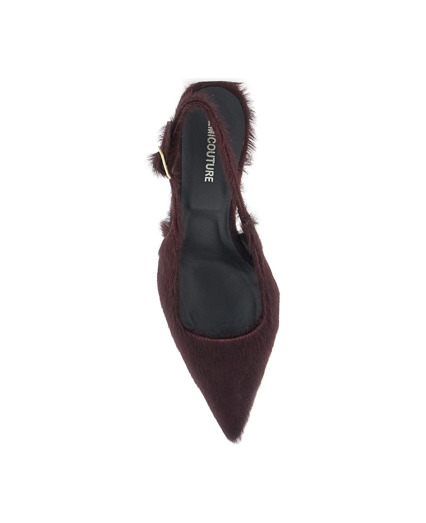 SEMICOUTURE Bordeaux Pumps With Pointed Toe And Fur Effect In Leather Woman - Bordeaux