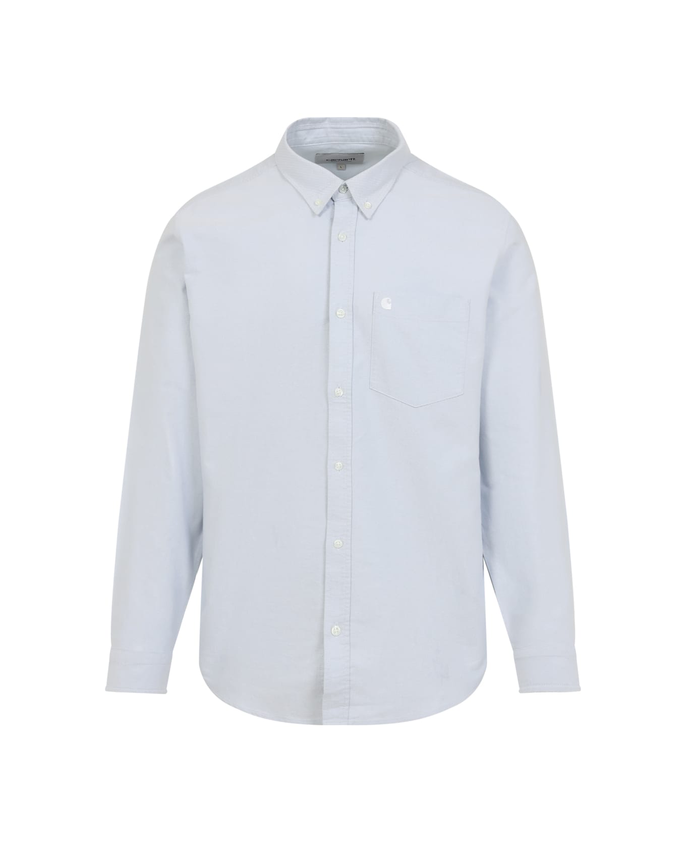 Carhartt Ls C-logo Shirt - Lxx Blue Fog / White