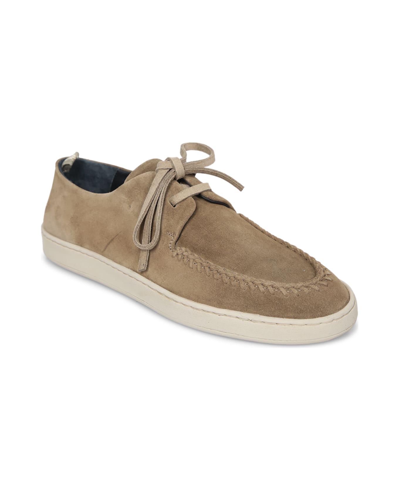 Officine Creative Herbie Lead Lace Suede Brown Loafer - Green