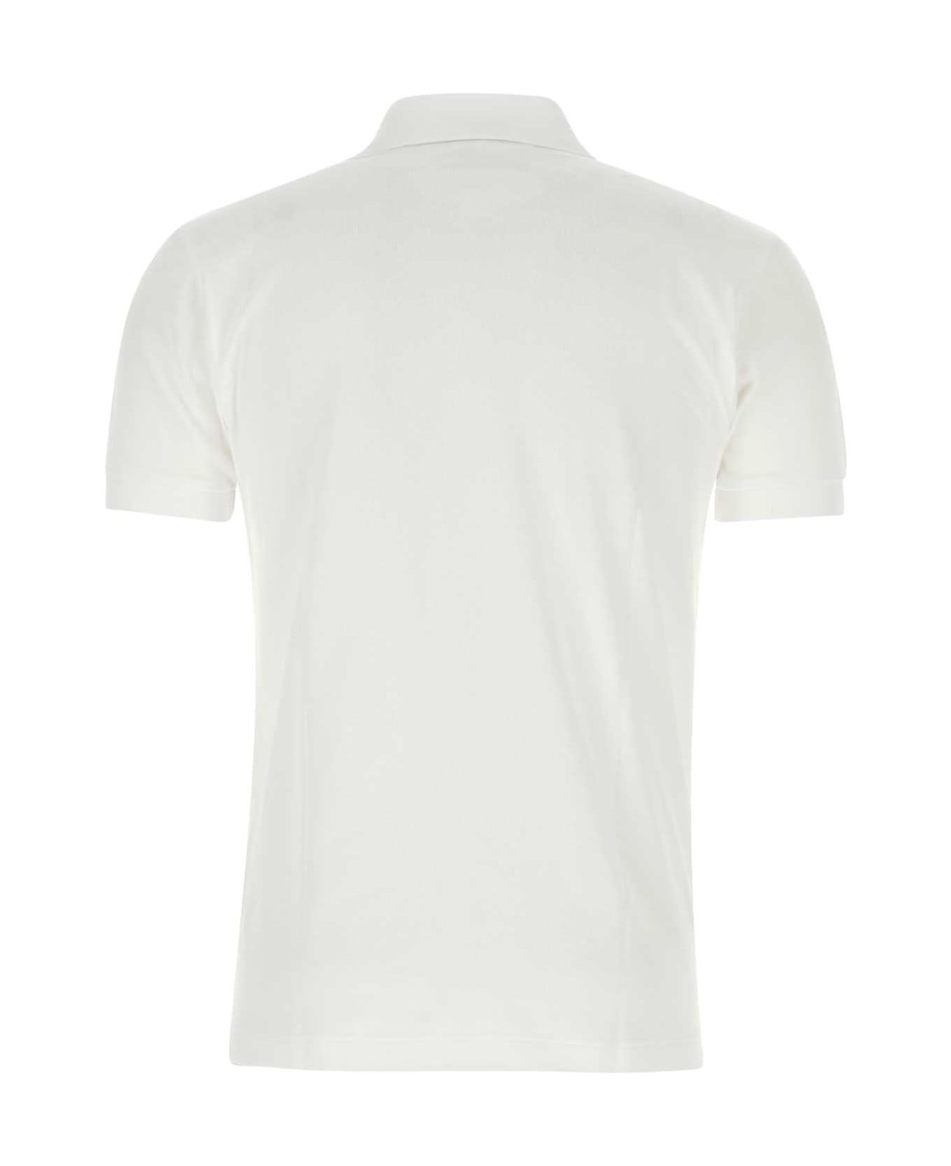 Comme des Garçons Play White Piquet Polo Shirt - WHITE