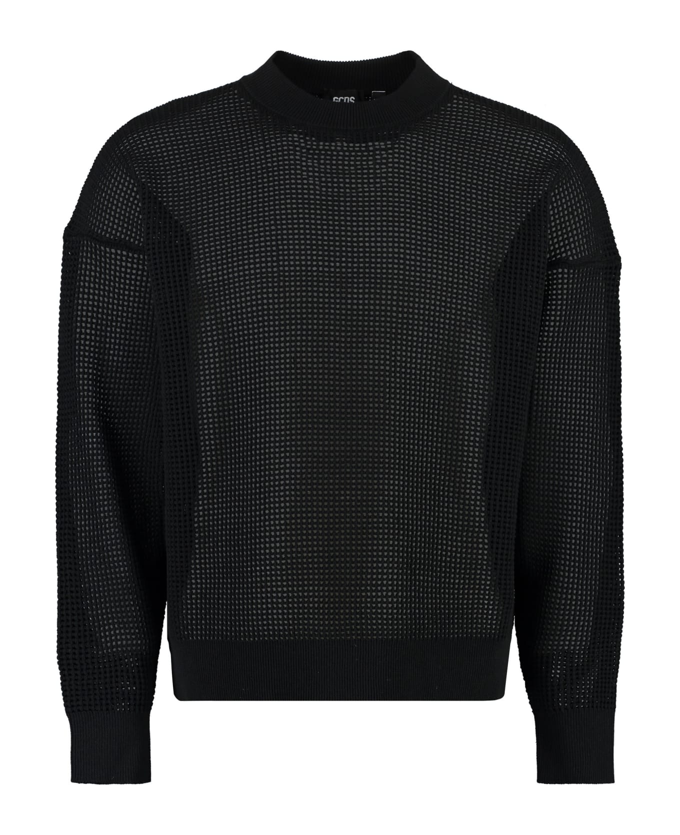 GCDS Long Sleeve Crew-neck Sweater - black