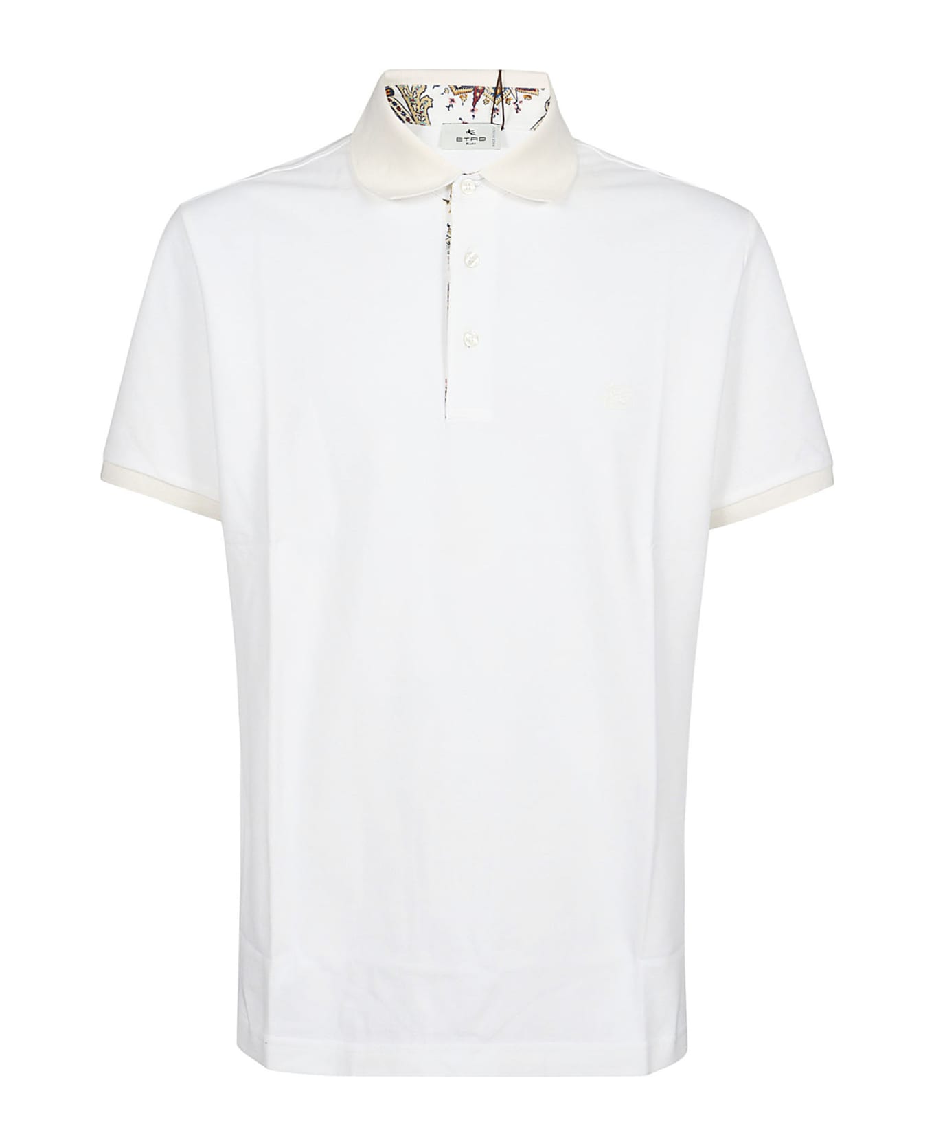 Etro Roma Short Sleeve Polo Shirt - Bianco