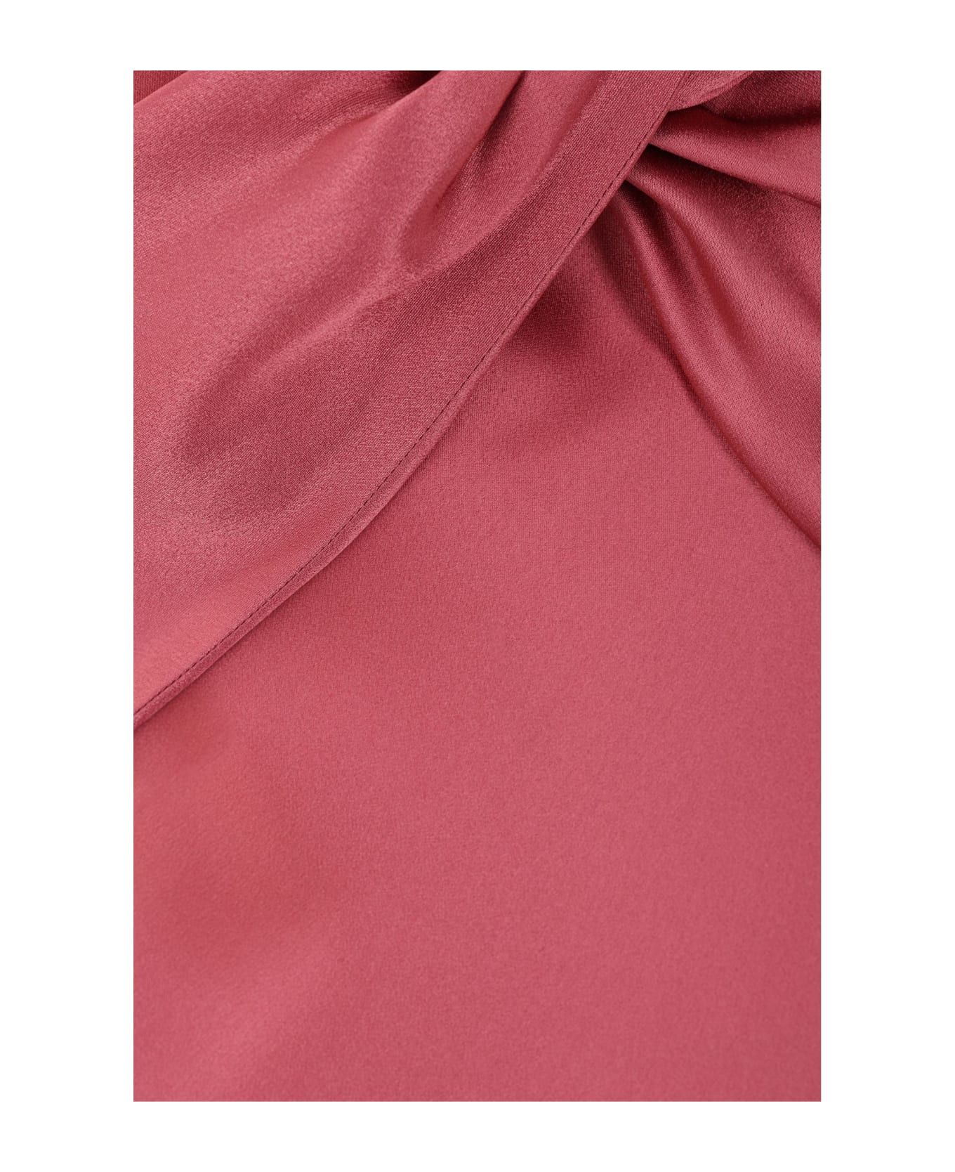 Alberta Ferretti Long Dark Pink Silk Blend Satin Dress - Pink