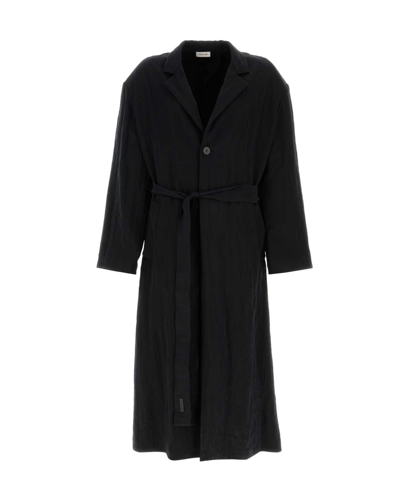Fear of God Black Lyocell Blend Trench Coat - BLACK