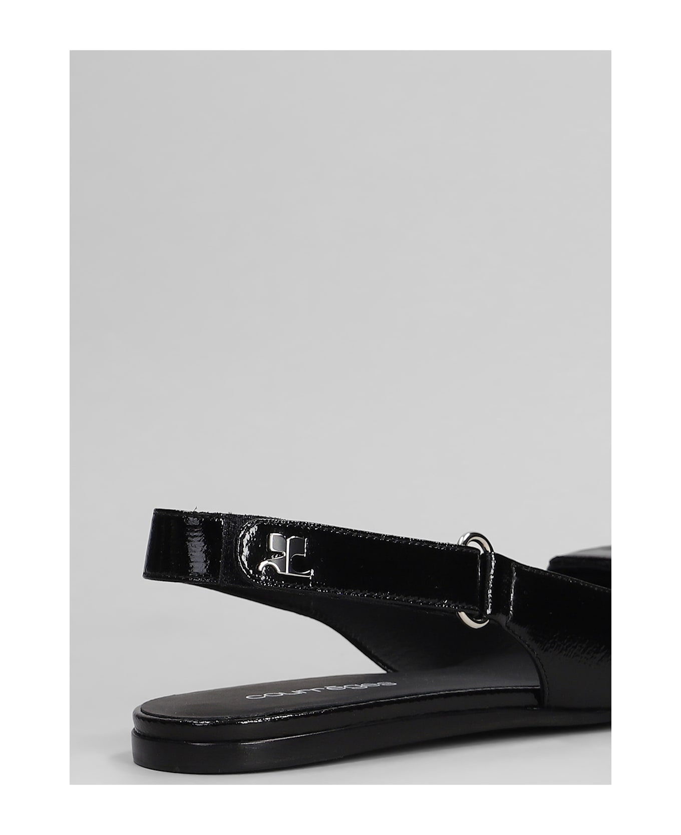 Courrèges Ballet Flats In Black Leather - Nero