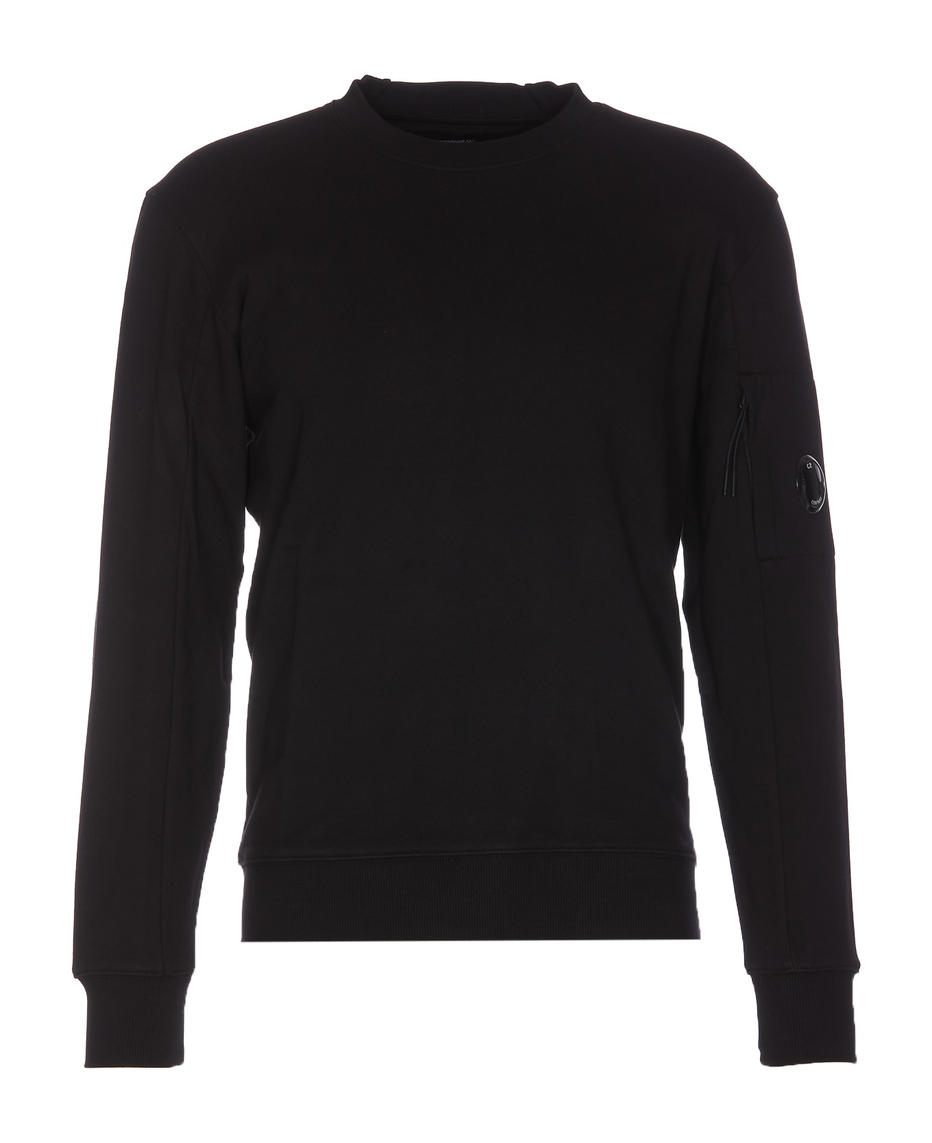 C.P. Company Diagonal Raised Fleece Logo Sweatshirt - BLACK