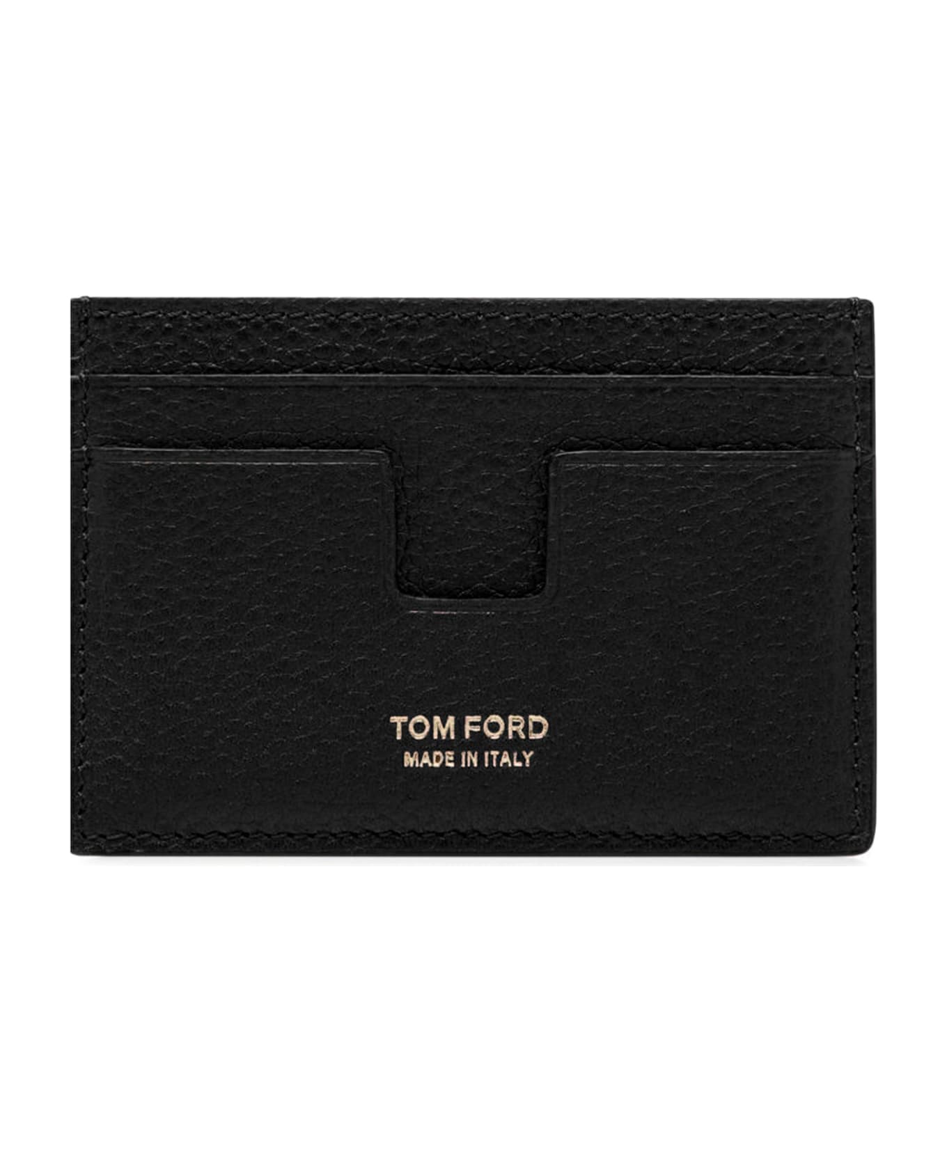 Tom Ford Soft Grain Leather T Line Classic Card Holder - Black