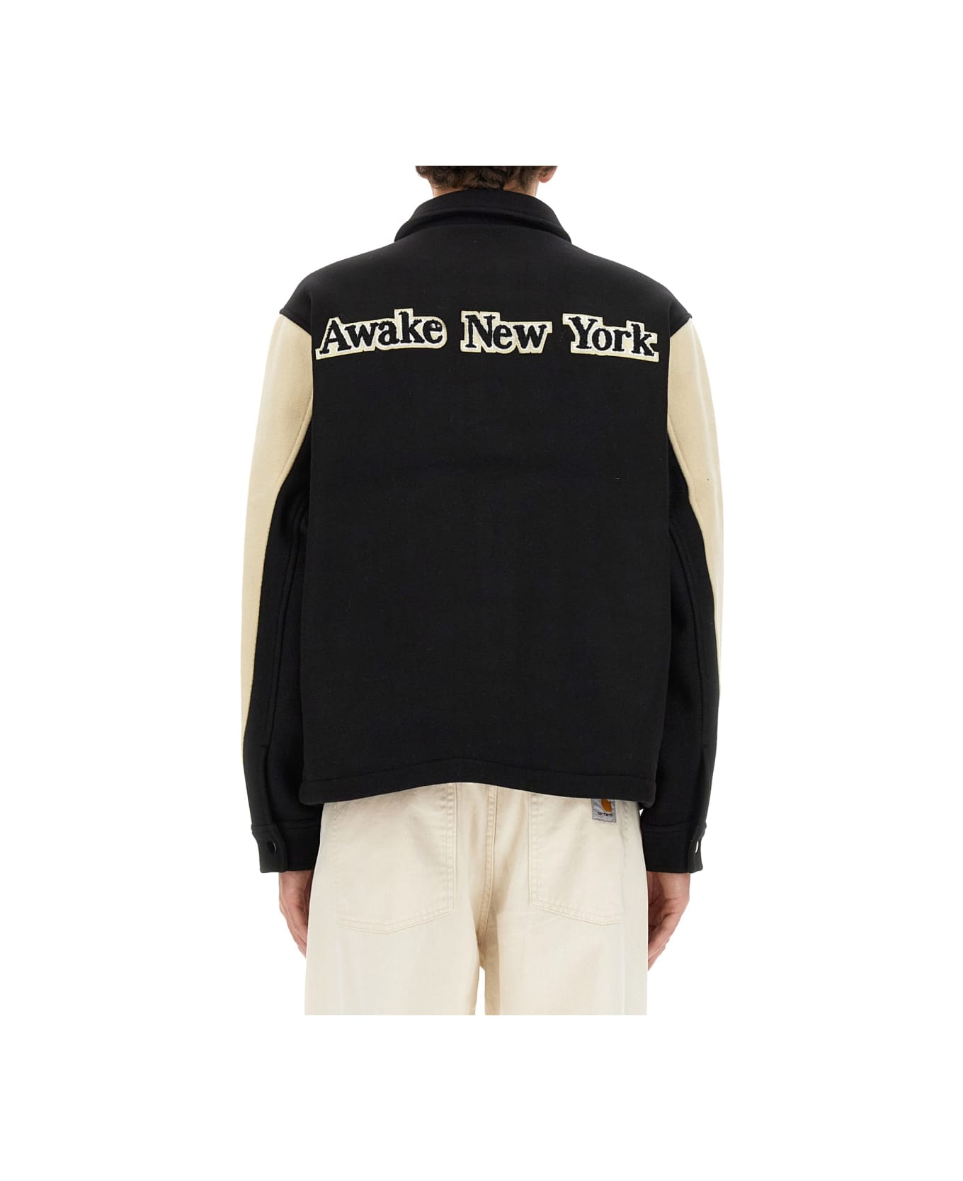 Awake NY Varsity Jacket With Logo - BLACK ジャケット