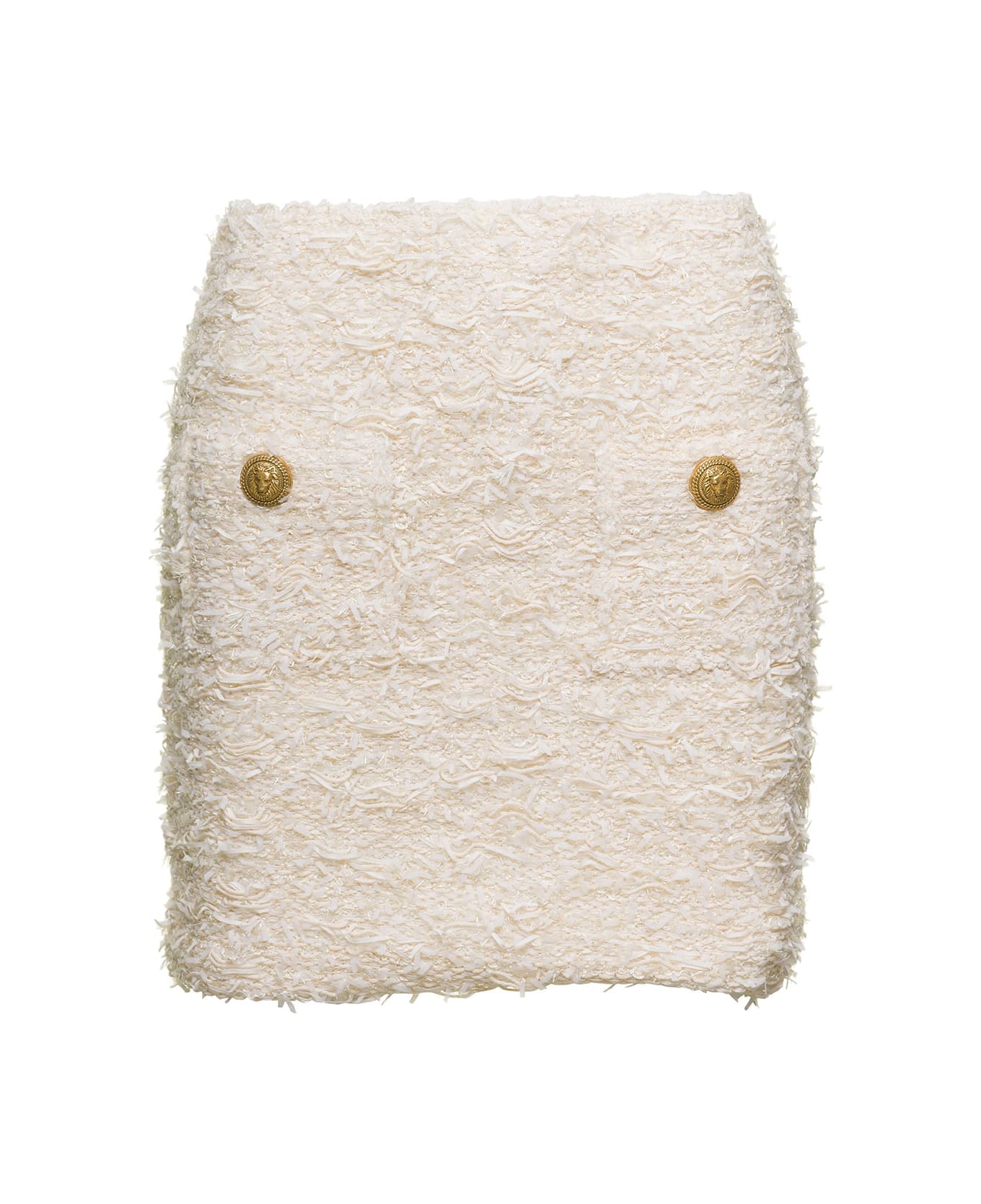 Balmain Tweed Mini Skirt - Bianco スカート