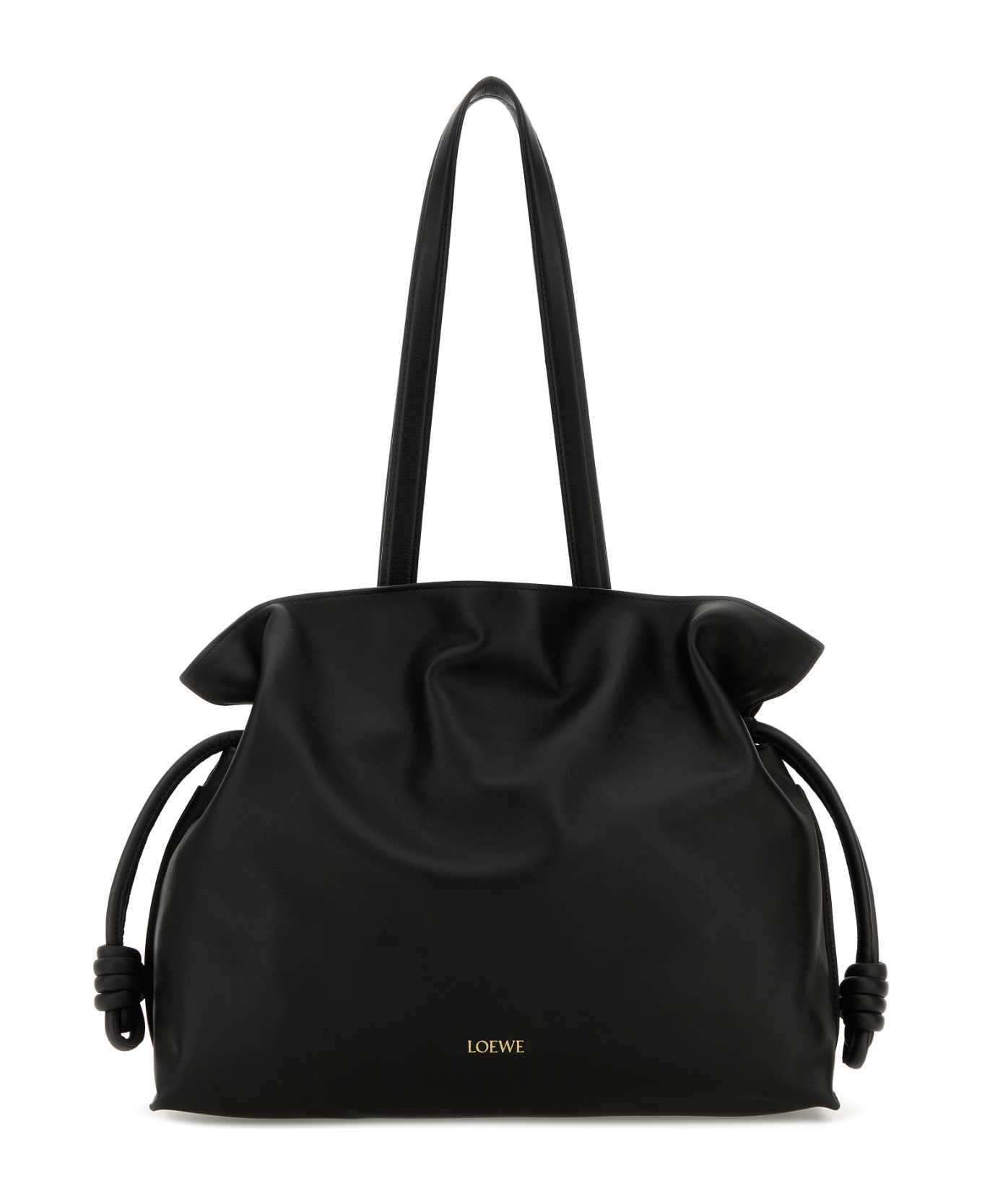 Loewe Black Nappa Leather Large Flamenco Shoulder Bag - BLACK