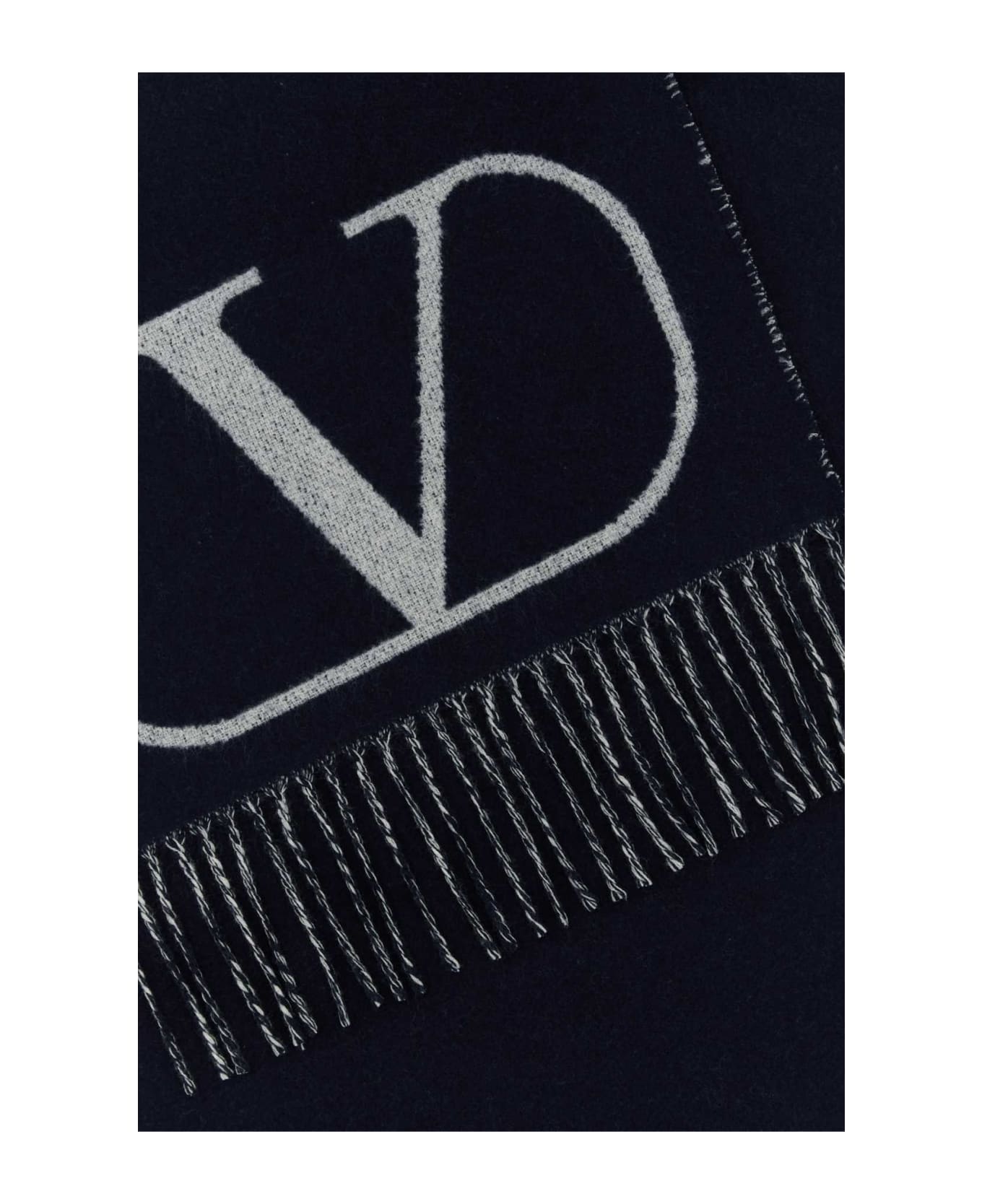 マフラー・ストール VALENTINO GARAVANI Midnight Blue Wool Scarf Valentino Garavani Midnight Blue Wool Blend Scarf | italist