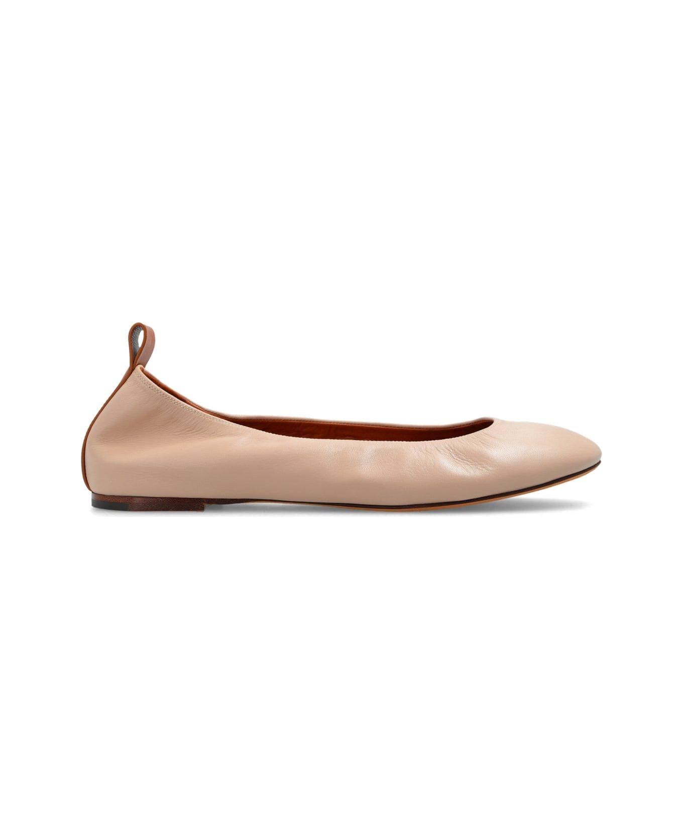 Lanvin Ruch Detailed Slip-on Ballerina Shoes - Dark Beige