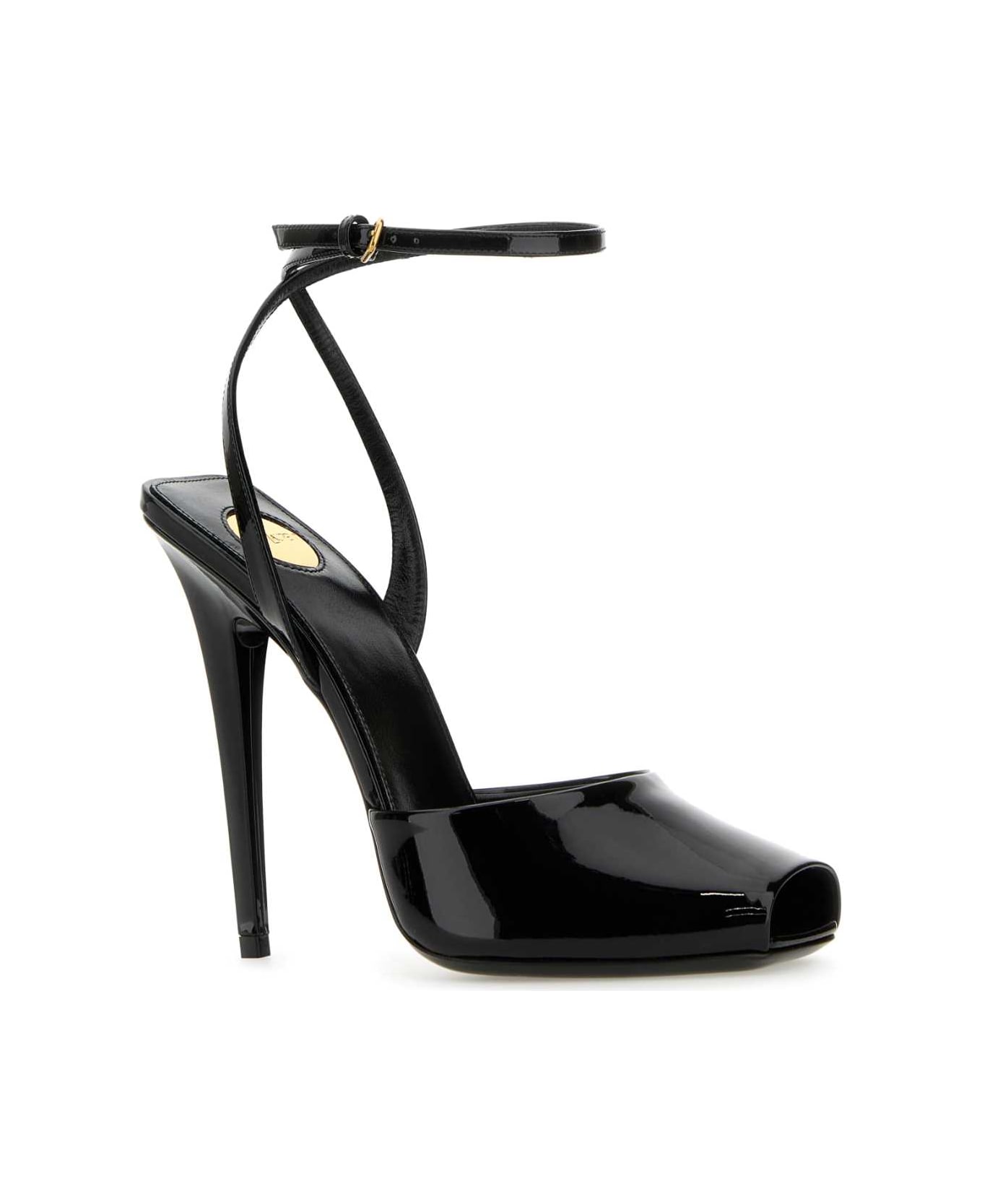 Saint Laurent Black Leather Le Scandal Sandals - NERO