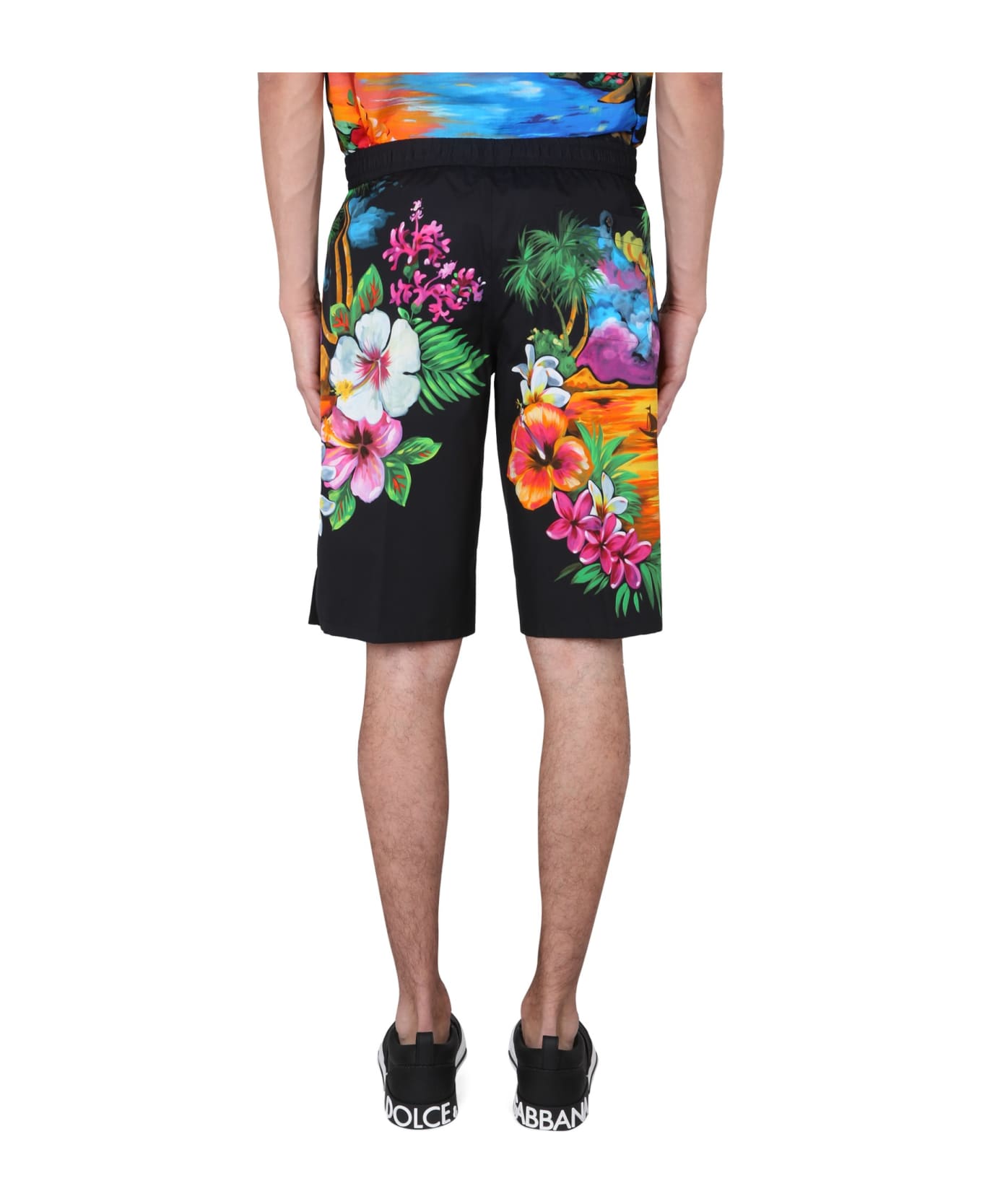 Dolce & Gabbana Hawaii Black Silk Bermuda Shorts - Hawaii