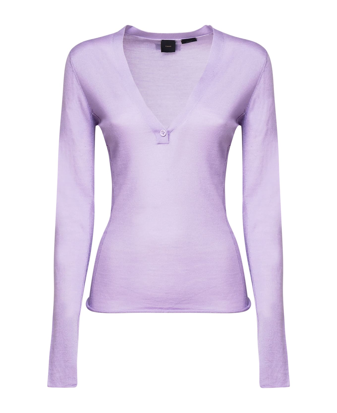 Pinko Sweater In Silk And Wool Yarn - Purple