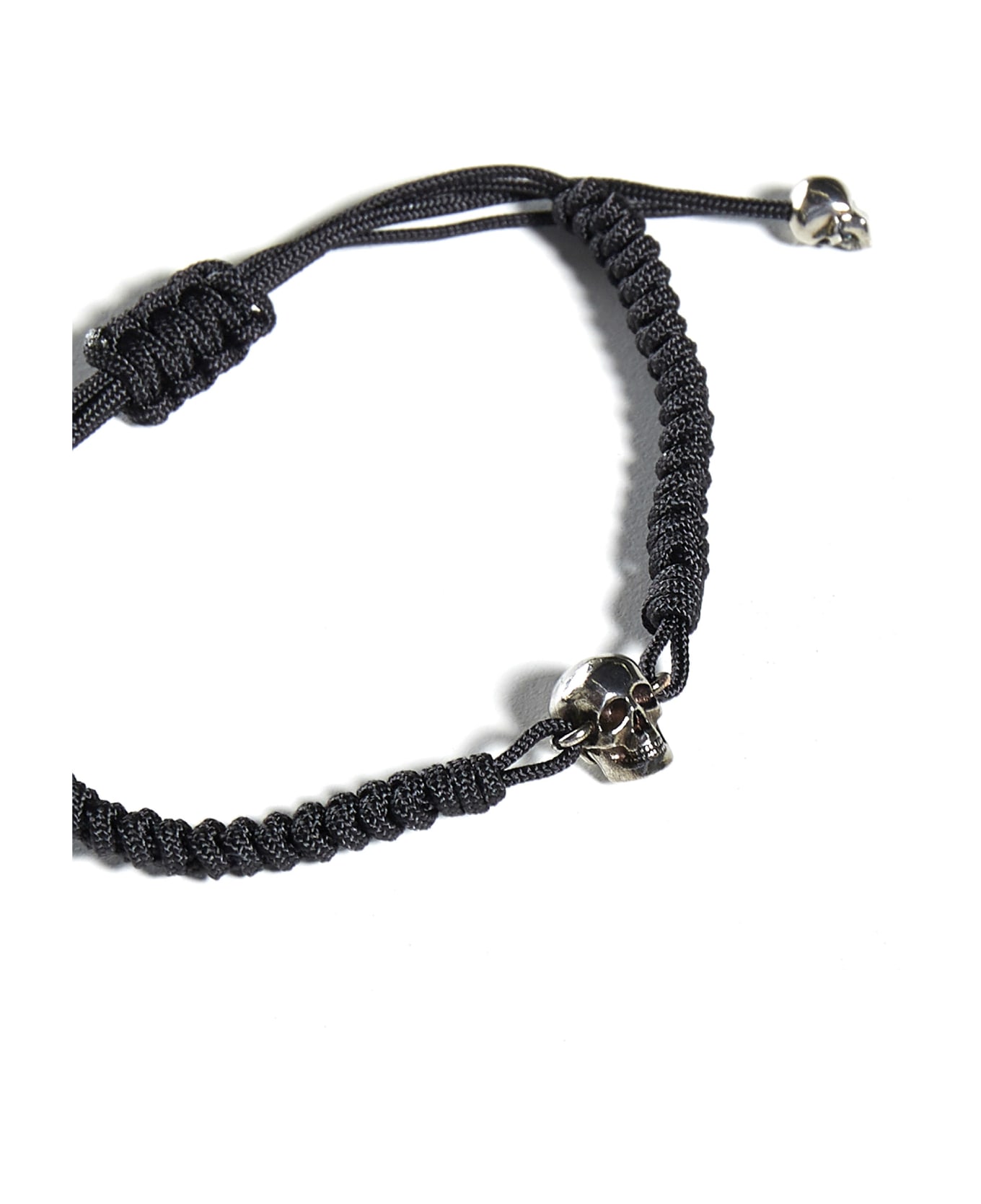 Alexander McQueen Braided Nylon Bracelet With Skull Decoration - black ブレスレット