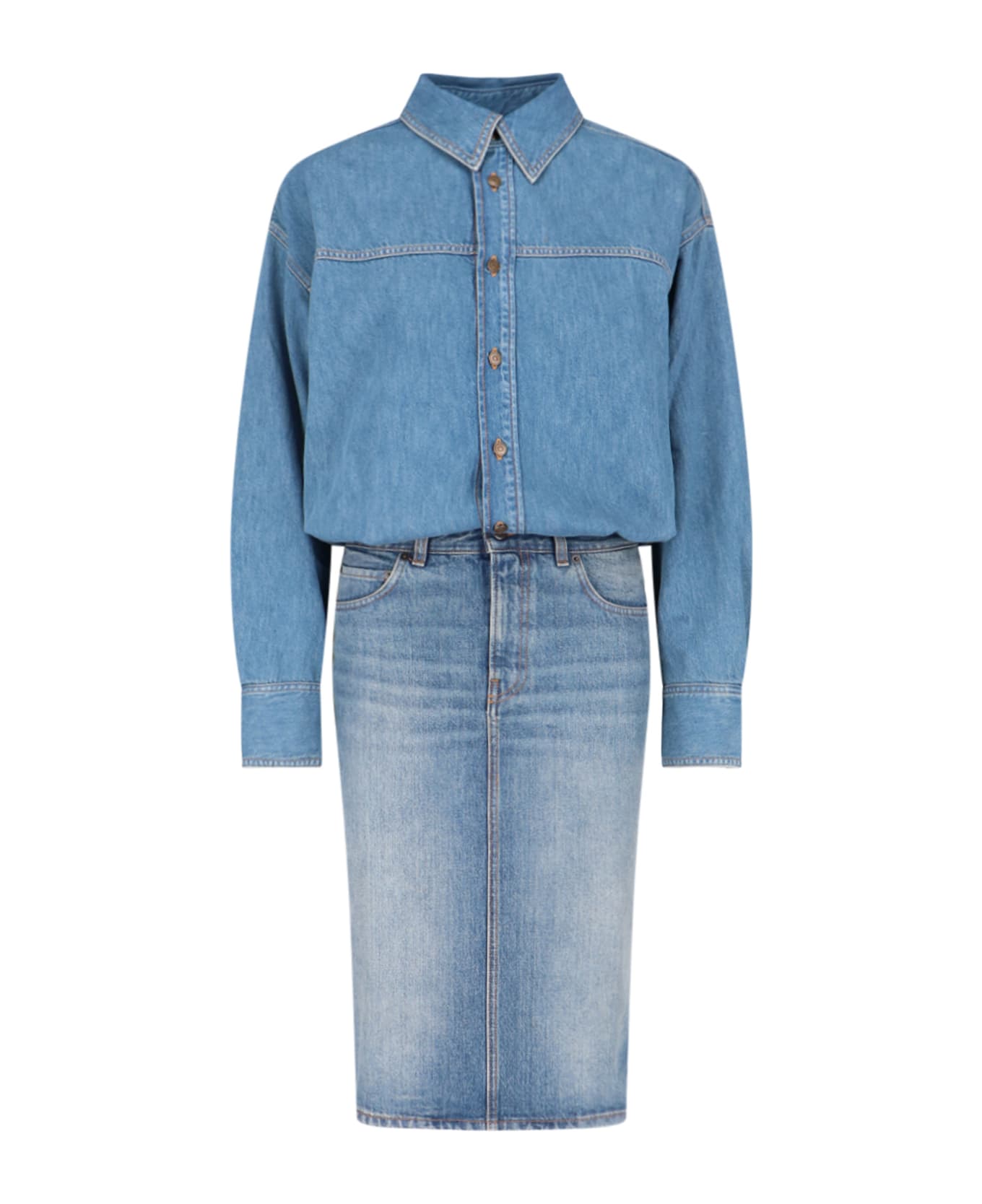 Haikure 'joelle' Shirt Midi Dress - Blue