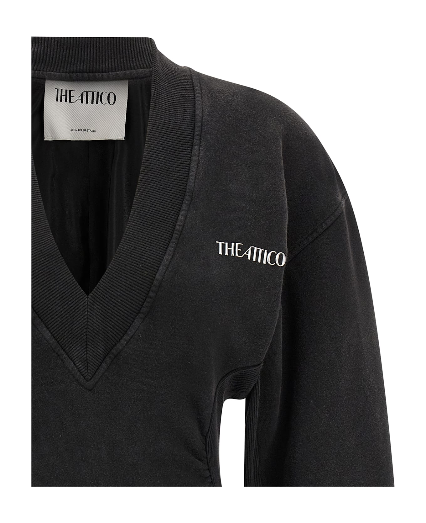 The Attico Sweatshirt Dress - Black  