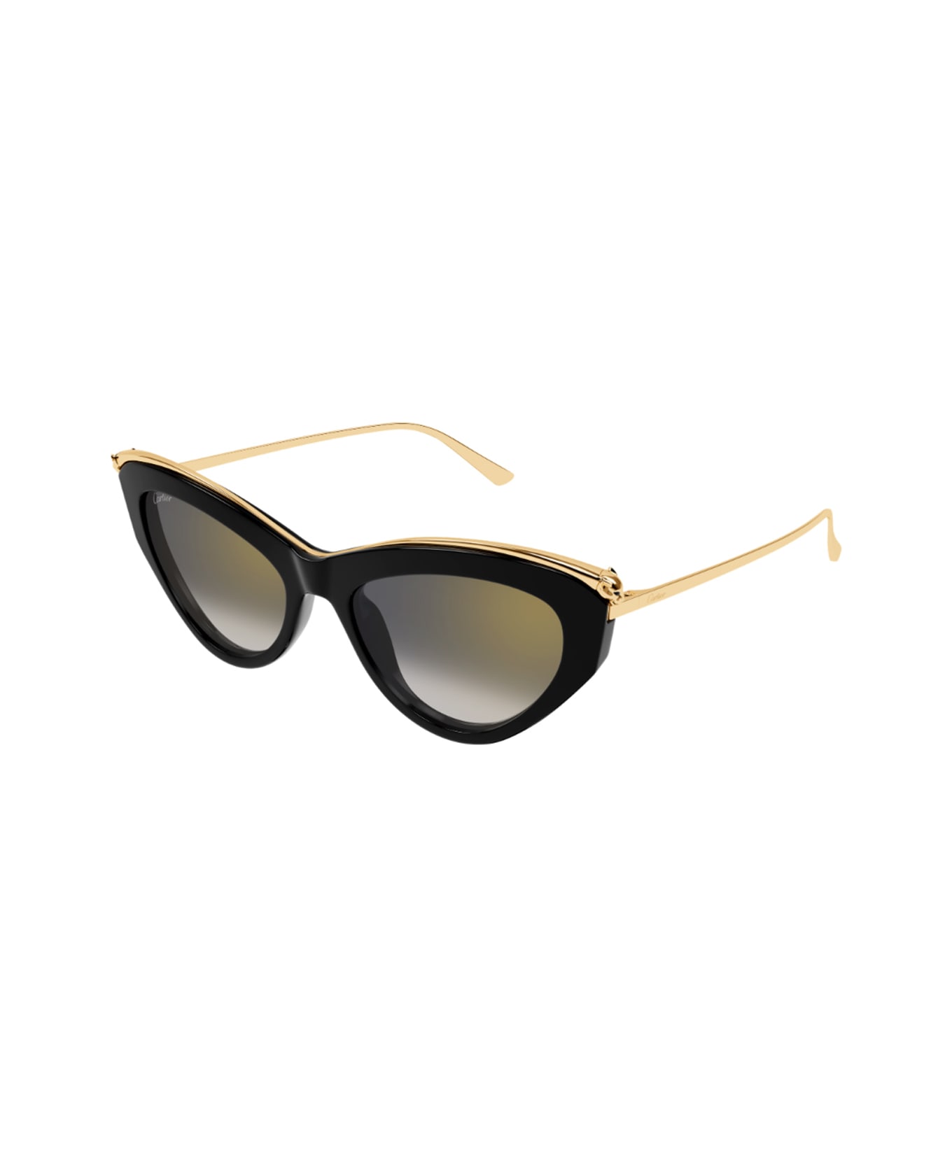 Cartier Eyewear Cartier Ct0596s Panthere De Cartier 001 Black Gold Grey Sunglasses - Nero