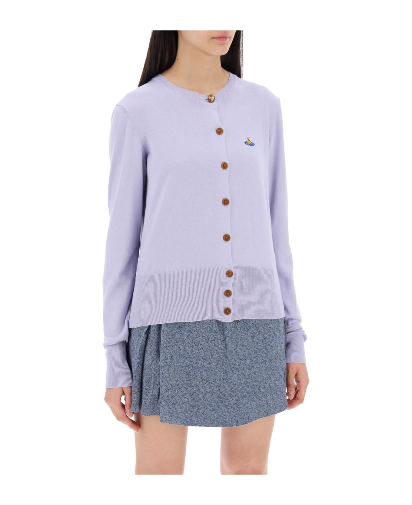 Vivienne Westwood Bea Cardigan With Logo Embroidery - LAVENDER (Purple)