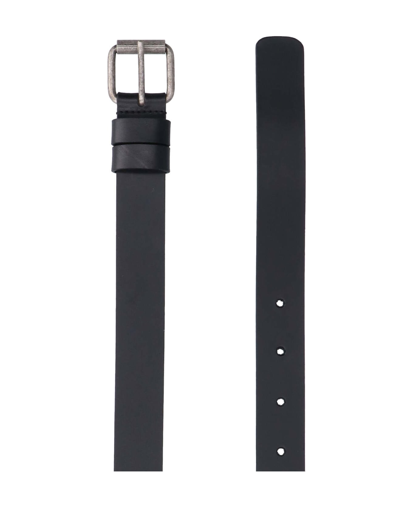 Aspesi Leather Belt - Black