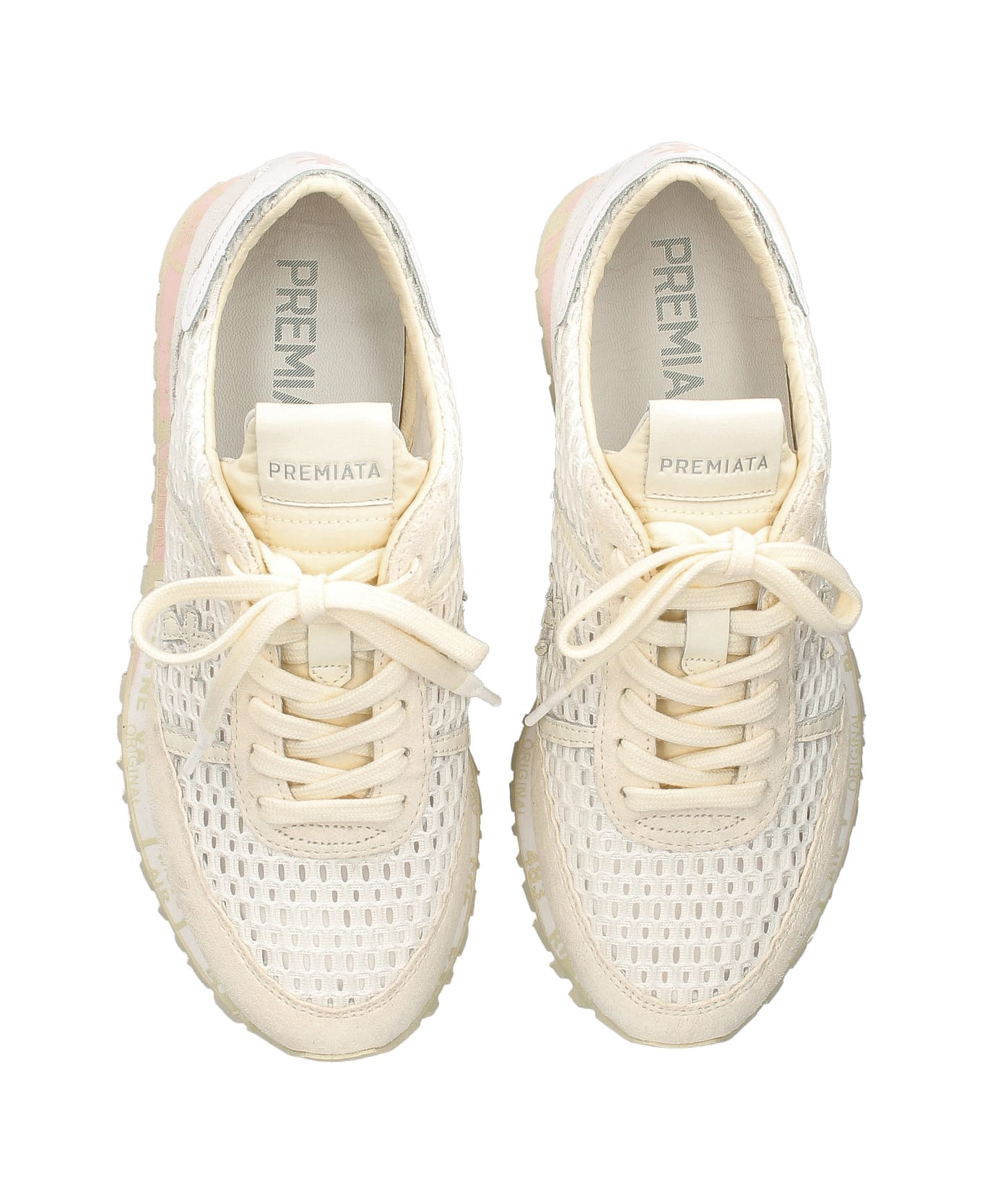 Premiata Sean 6574 Perforated Sneaker - WHITE YELLOW