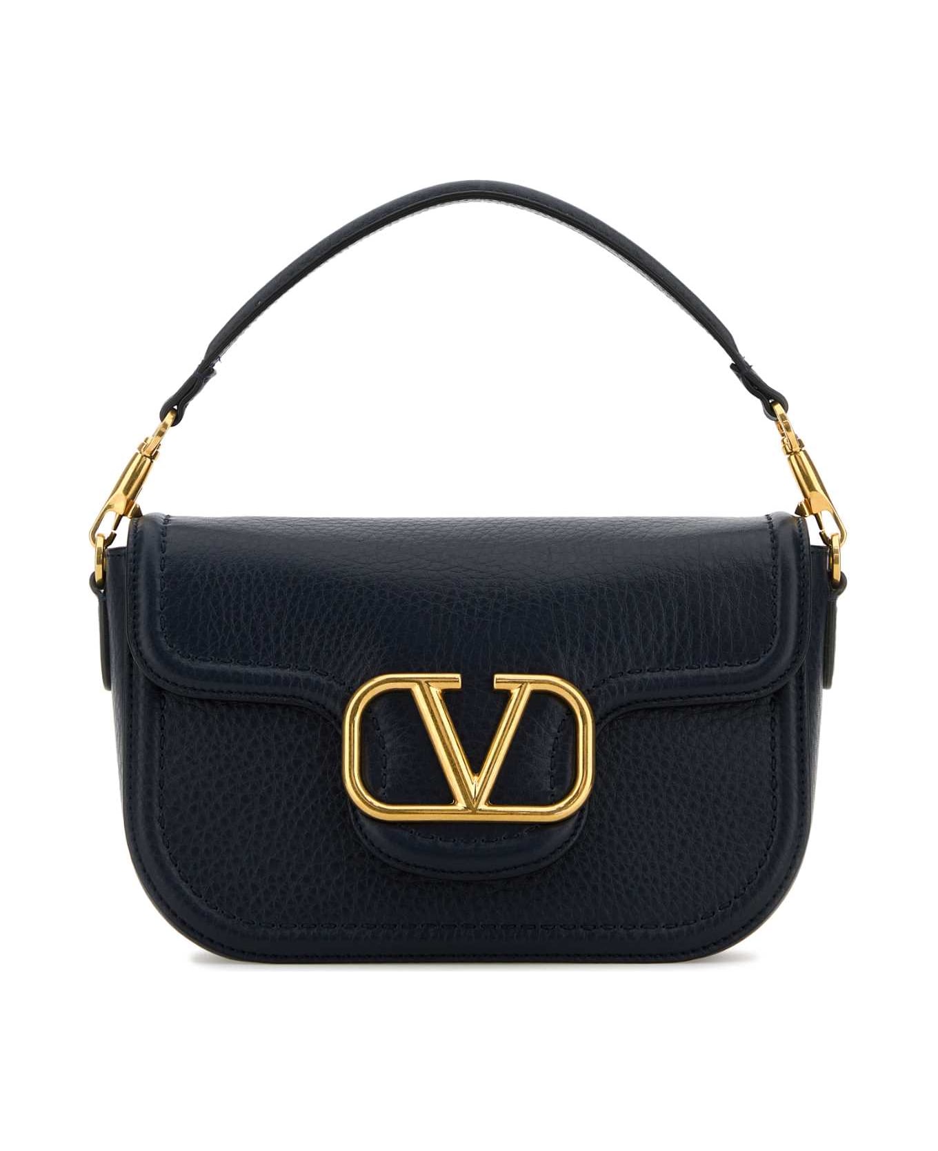 Valentino Garavani Midnight Blue Leather Alltime Shoulder Bag - MARINE