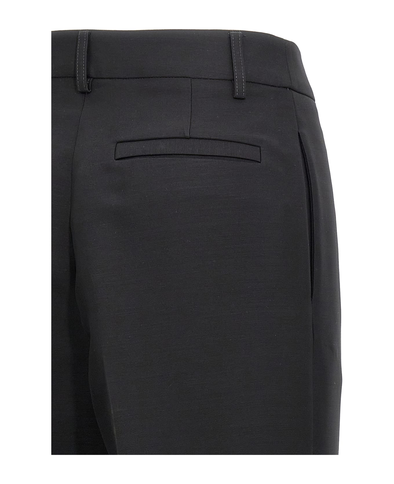 Ferragamo Stretched Pleated Trousers - Black  
